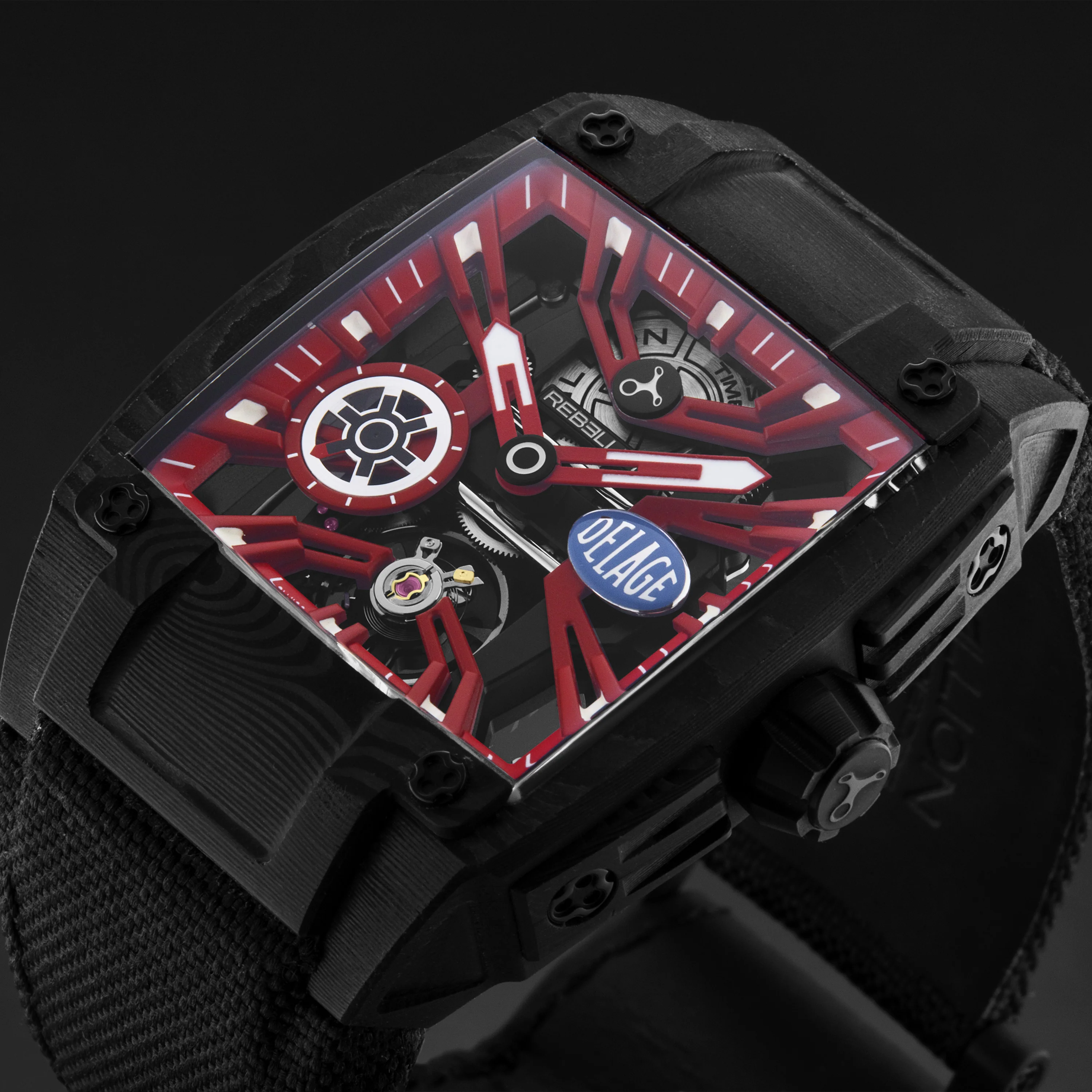 Re-Volt RBREV3H.TCADELR / Red Skeletonized | Red Skeletonized Dial - Image 4