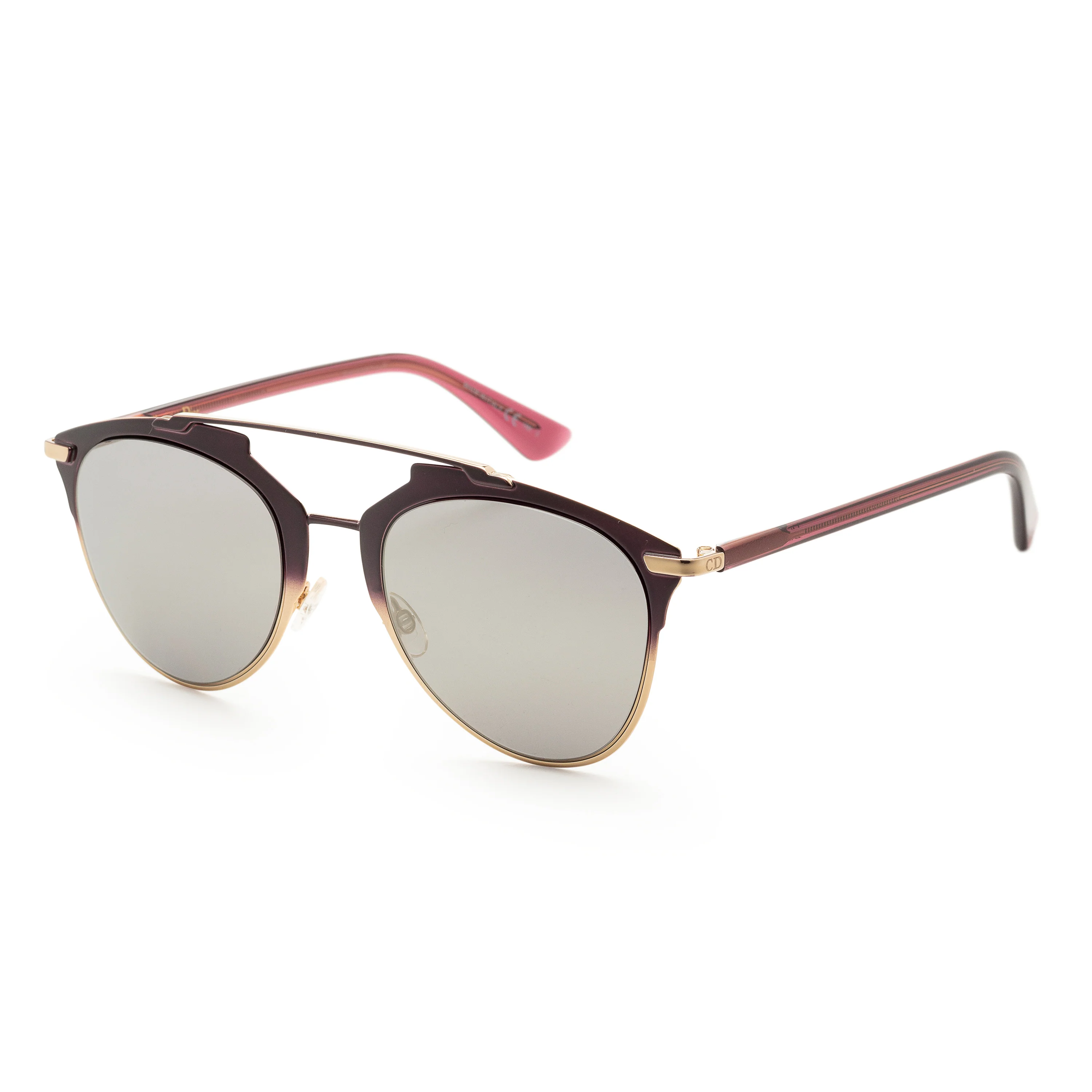 Reflected Pink and Purple Frame, Gray Ivory Mirror Lens | Dial