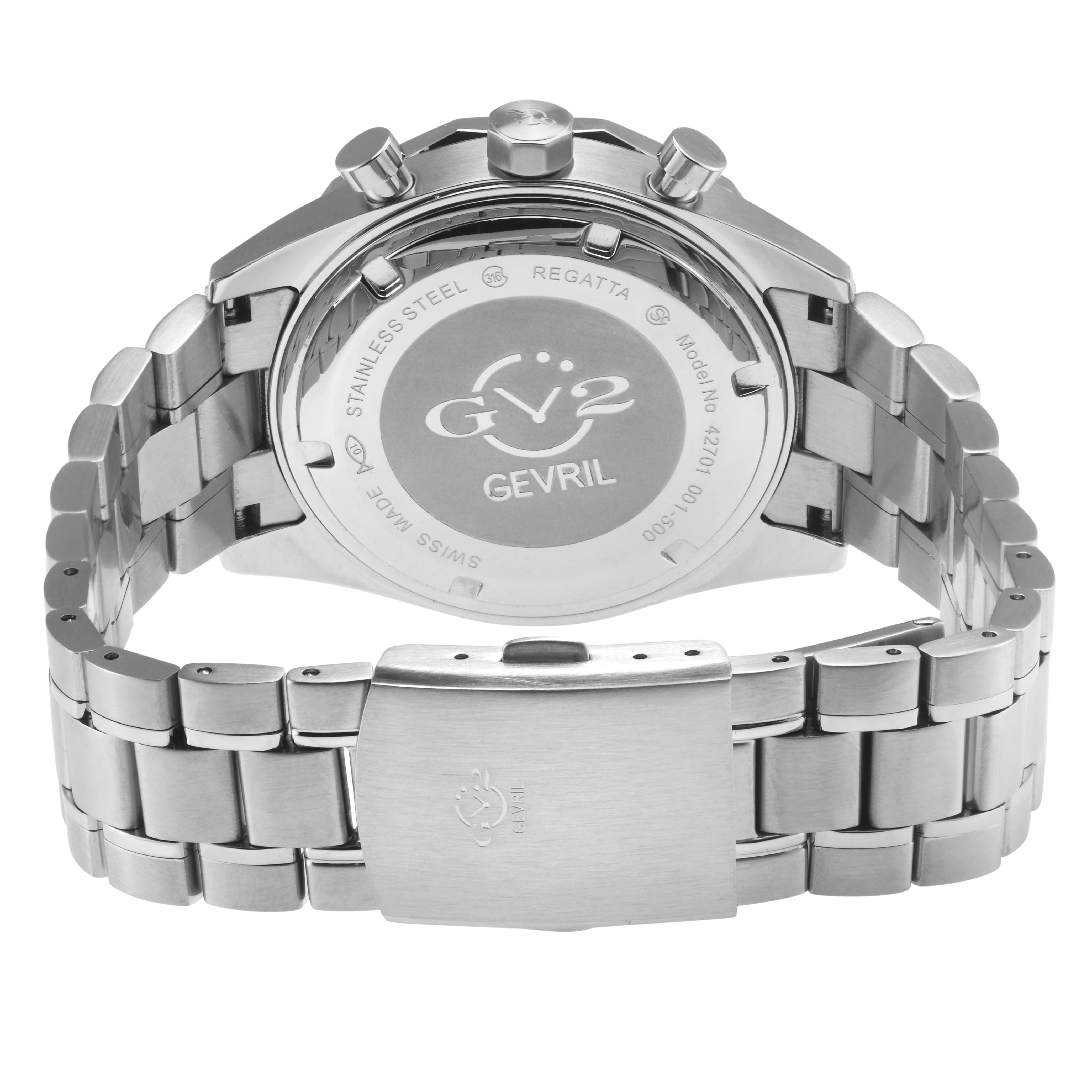 Regatta GV2 Swiss Quartz, Tide cycle indicator, White dial, 316L Stainless Steel Bracelet | White Dial - Image 3