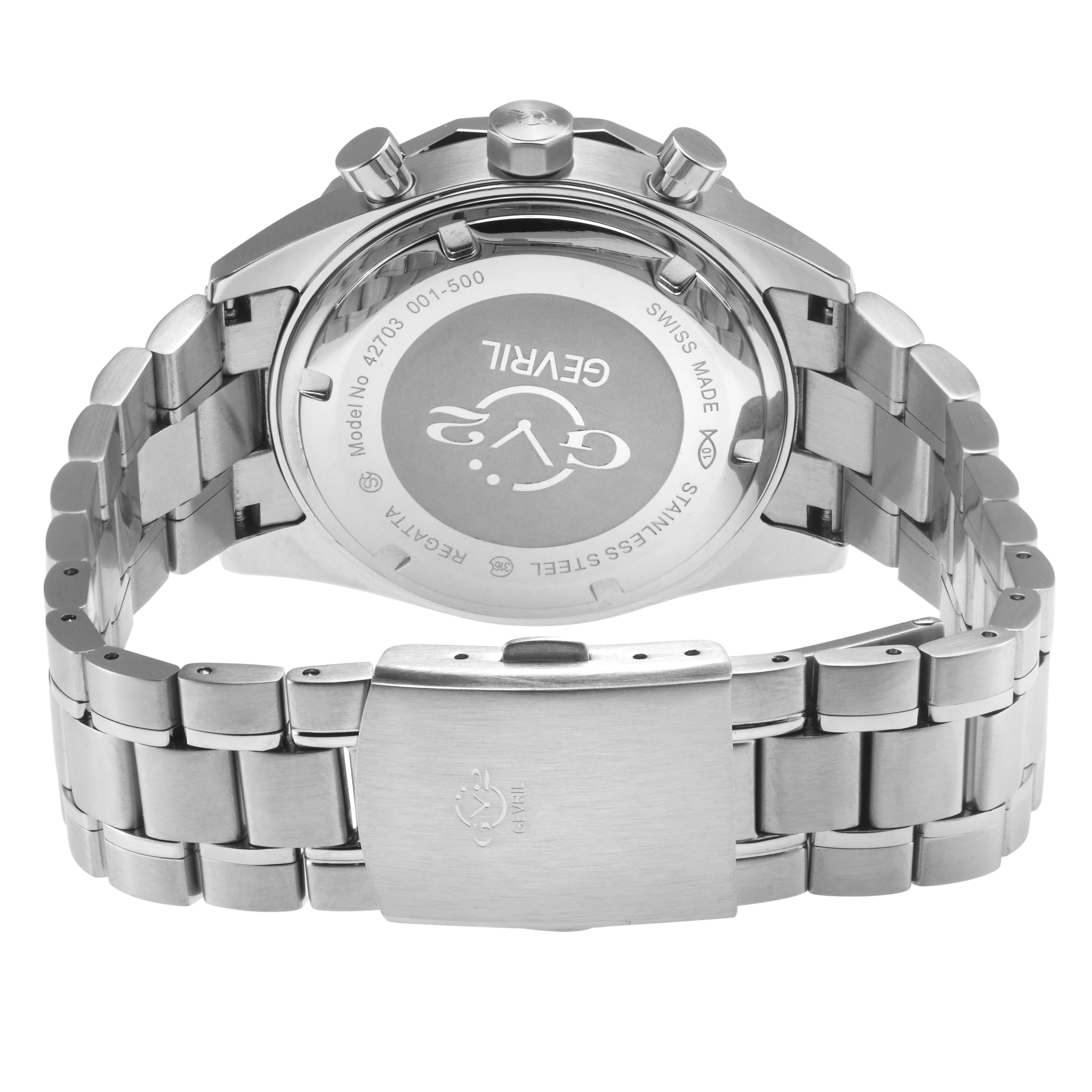 Regatta GV2 Swiss Quartz,Tide cycle indicator, Green dial, 316L Stainless Steel Bracelet | Green Dial - Image 3