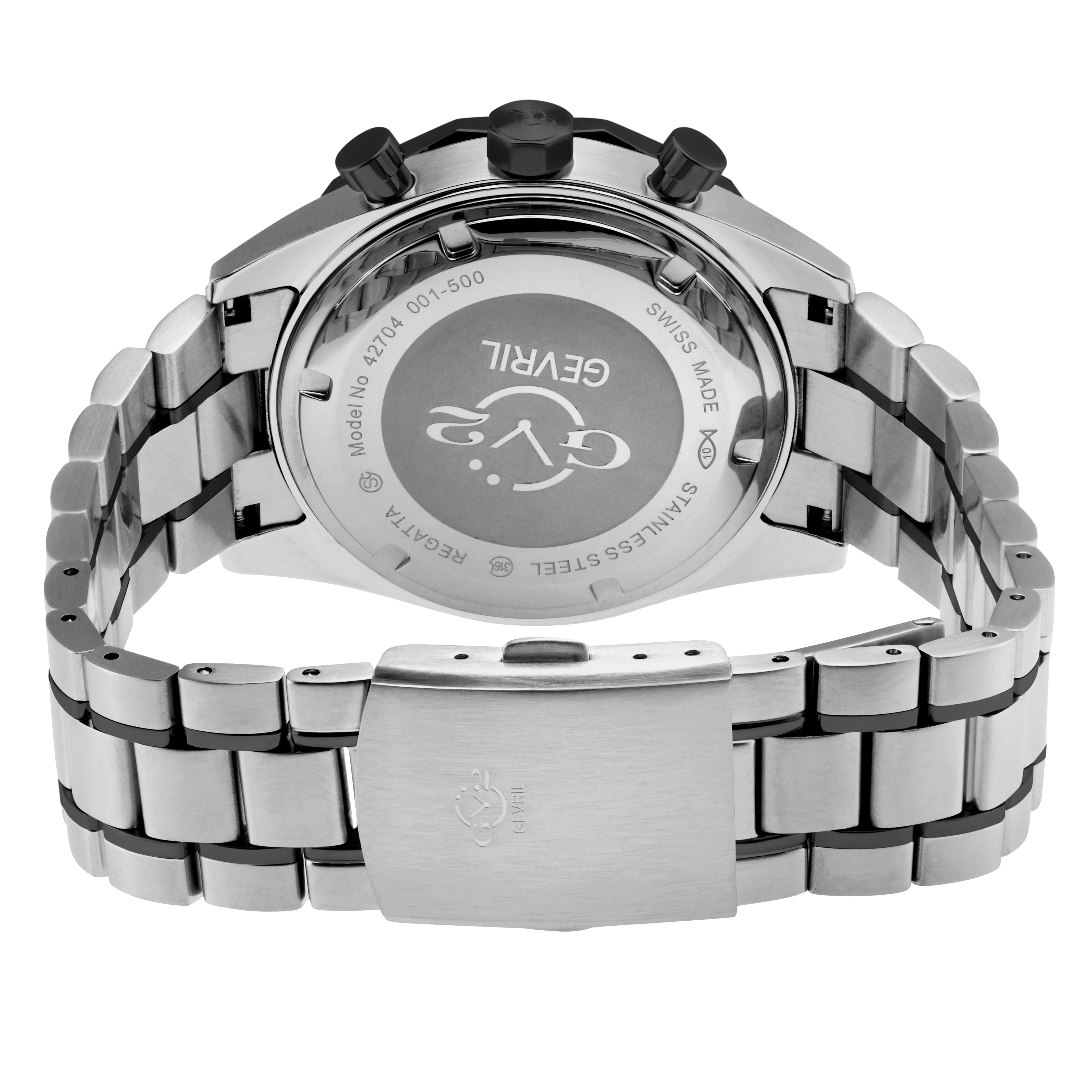 Regatta GV2 Swiss Quartz,Tide cycle indicator, Black dial, Two toned SS/IPBLK Bracelet | Black Dial - Image 3