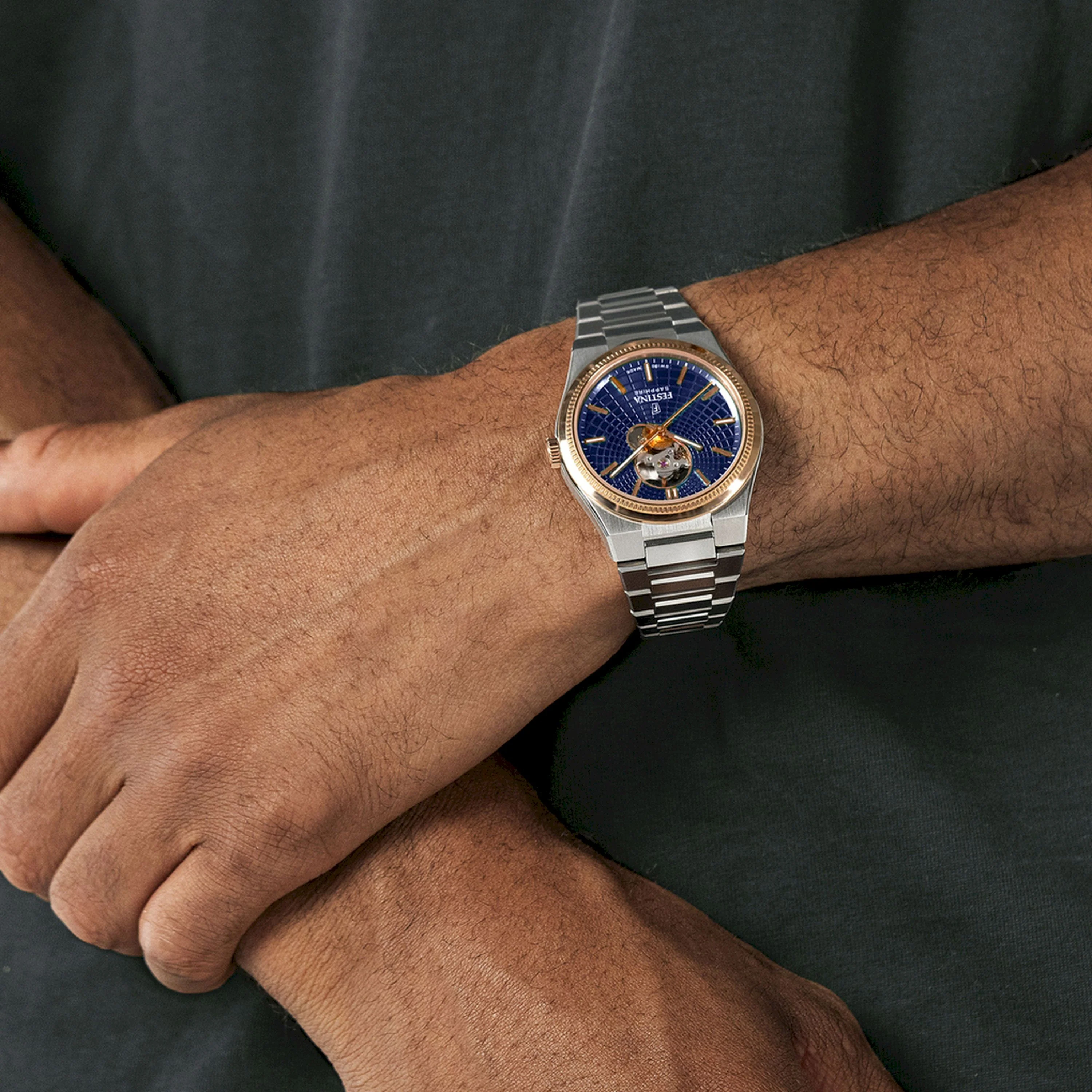 Riv Open Heart Blue / Stainless Steel | Blue Dial - Image 3