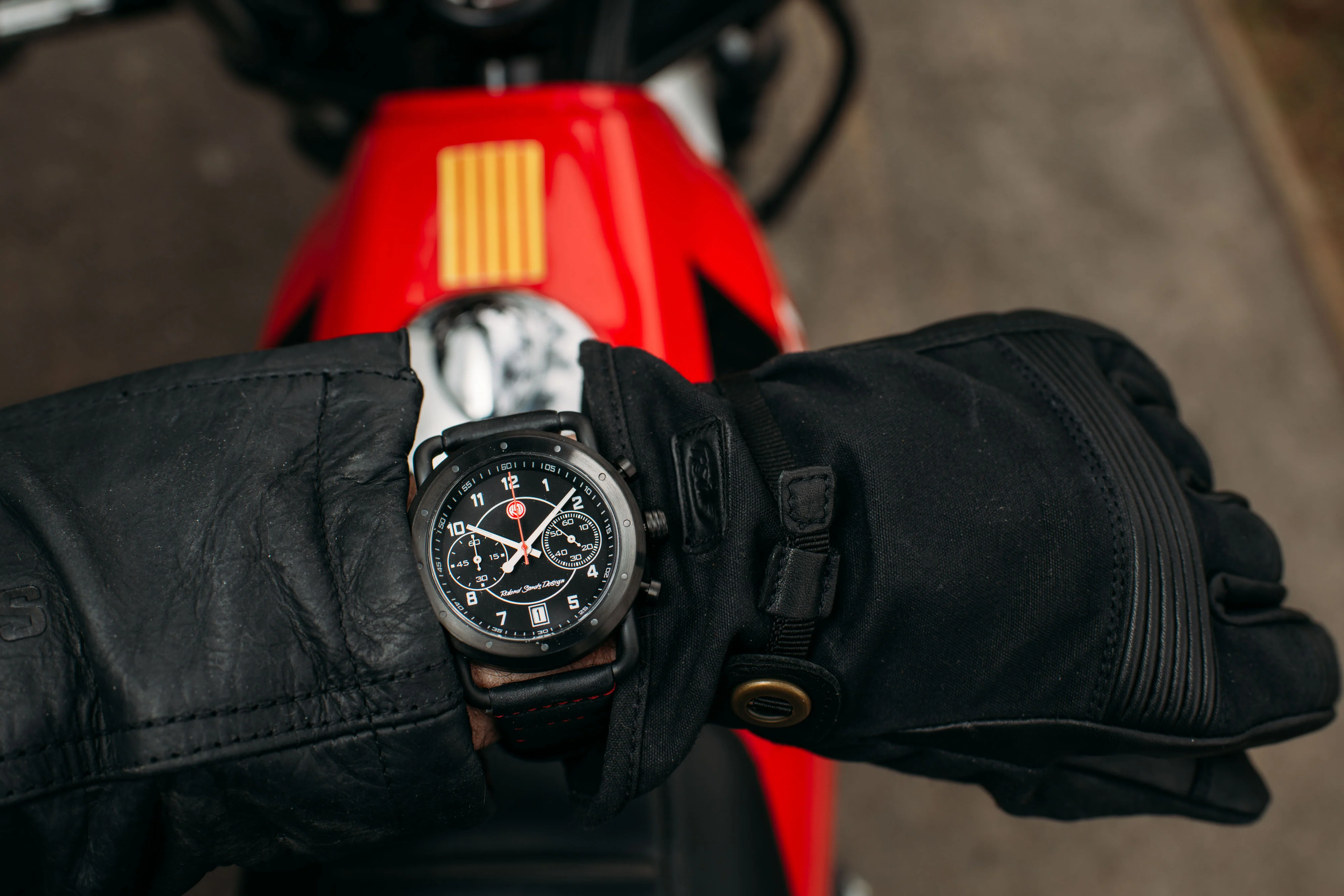 Roland Sands Chrono Black/Black/Black with Red | Black Dial - Image 8