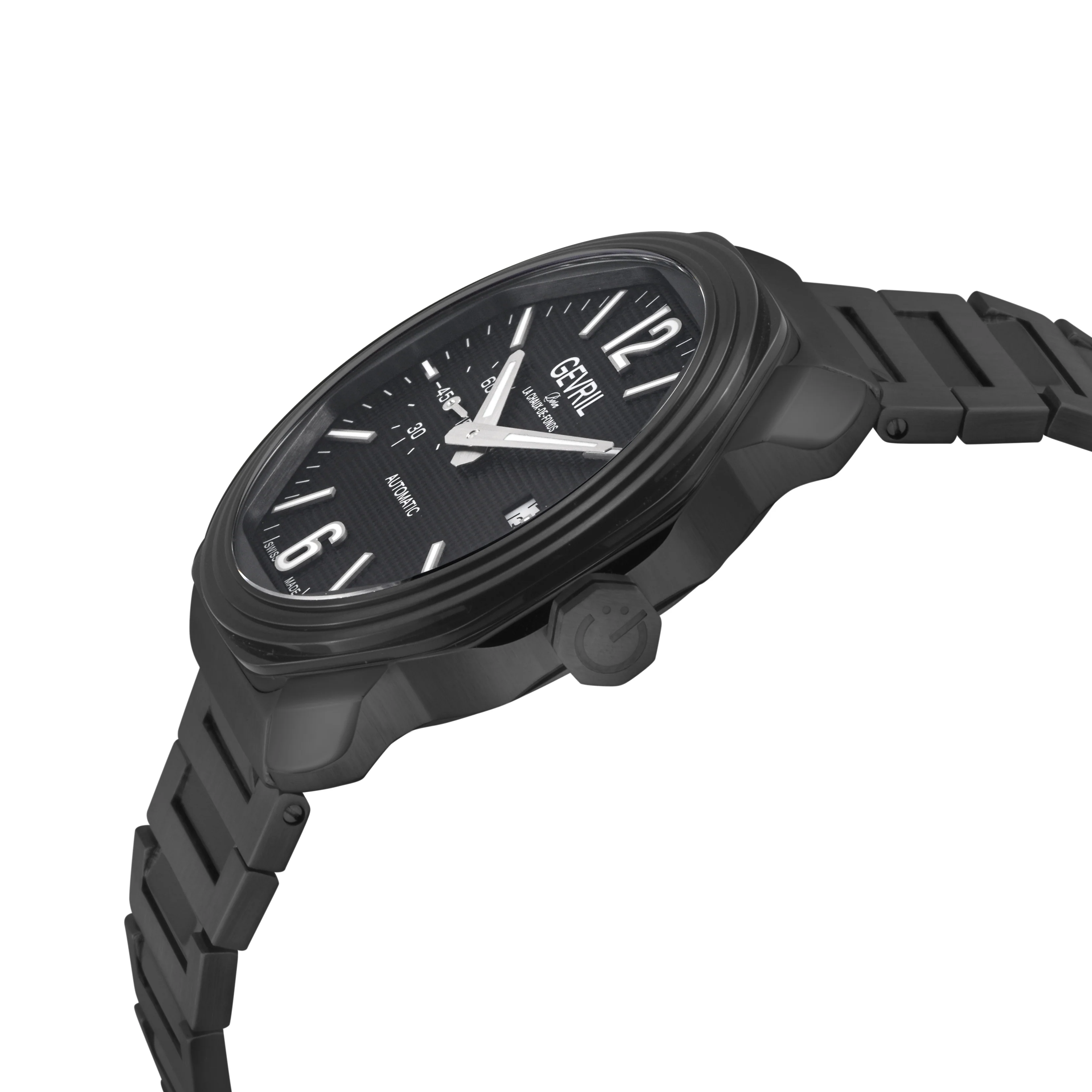 Roosevelt Gevril IPBLK Case, IPBLK Bezel, Black checkered dial, IPBLK Bracelet. | Black Dial - Image 2