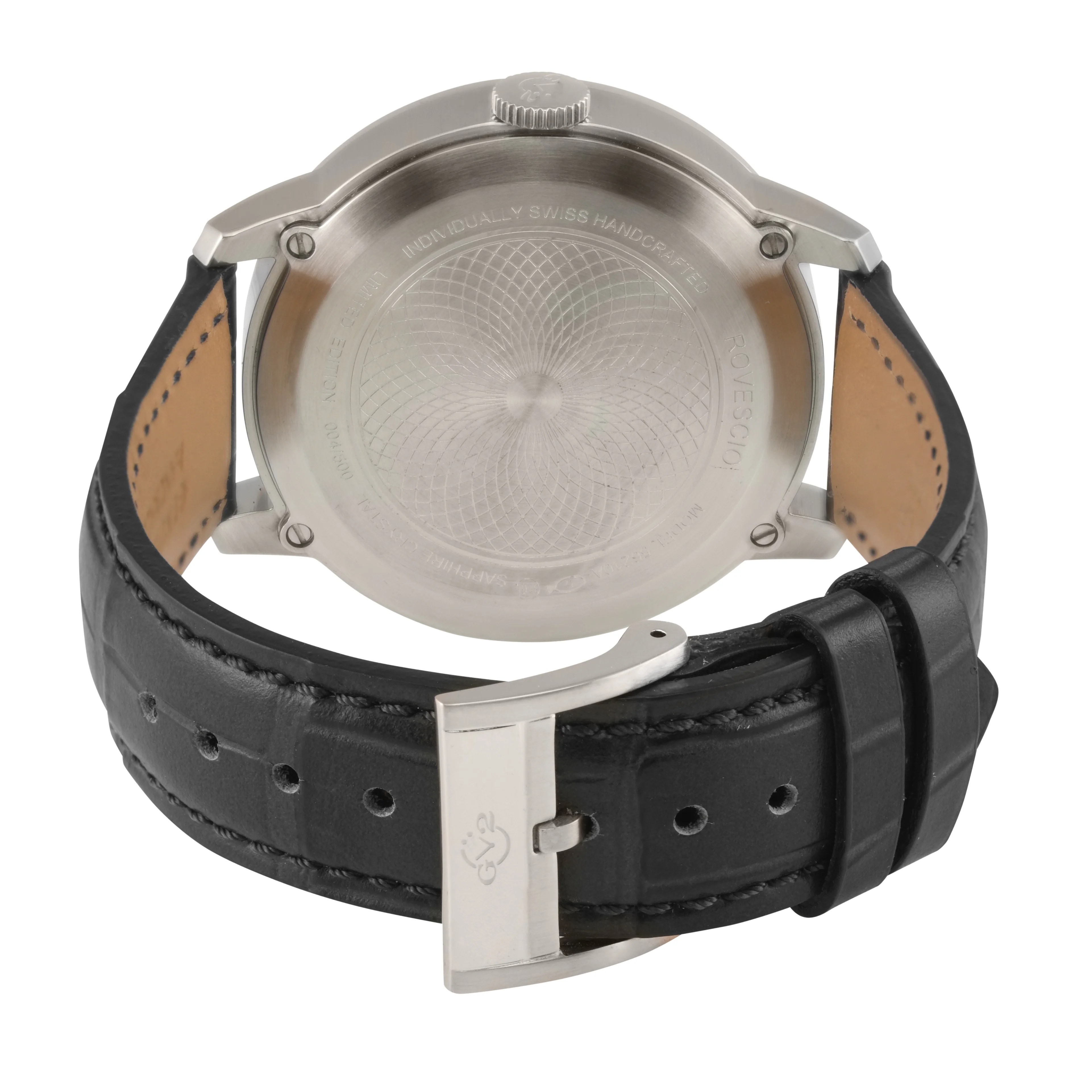 Rovescio Swiss Multifunction Big Date Silver/Black,Black band | Black Dial - Image 3