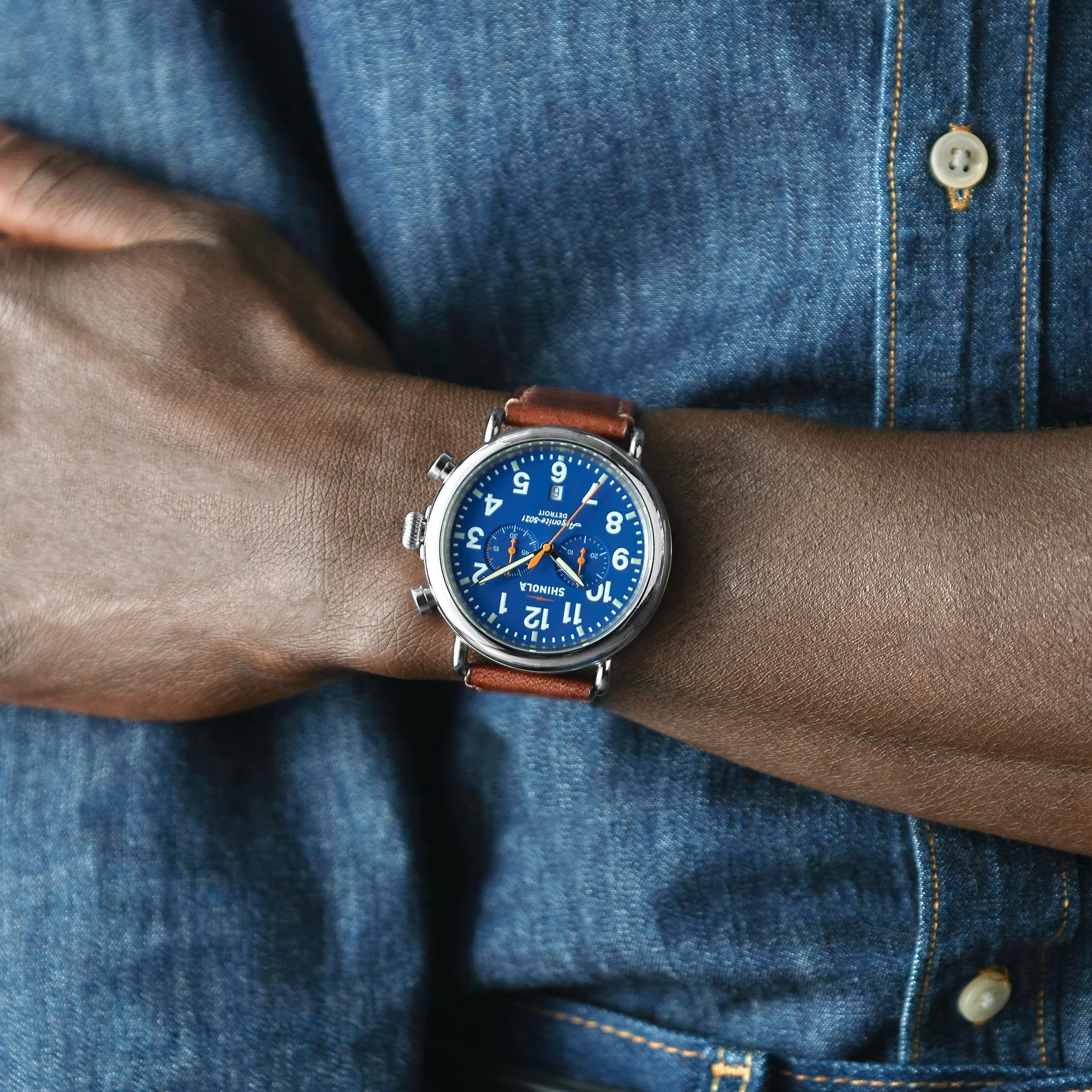 Runwell 47 Chrono blue | Blue Dial - Image 9