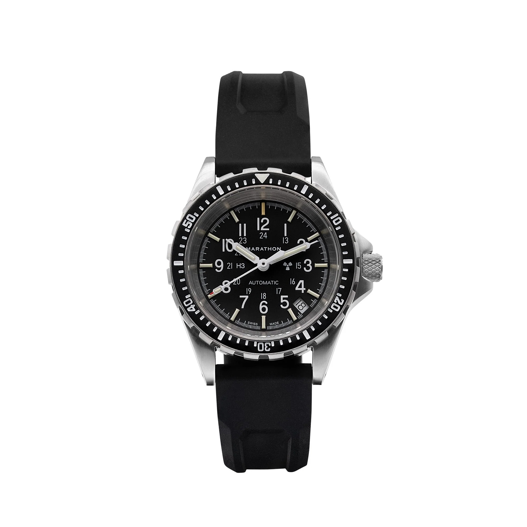 Divers Auto Medium Search and Rescue Black NGM/Rubber | Matte Black Dial