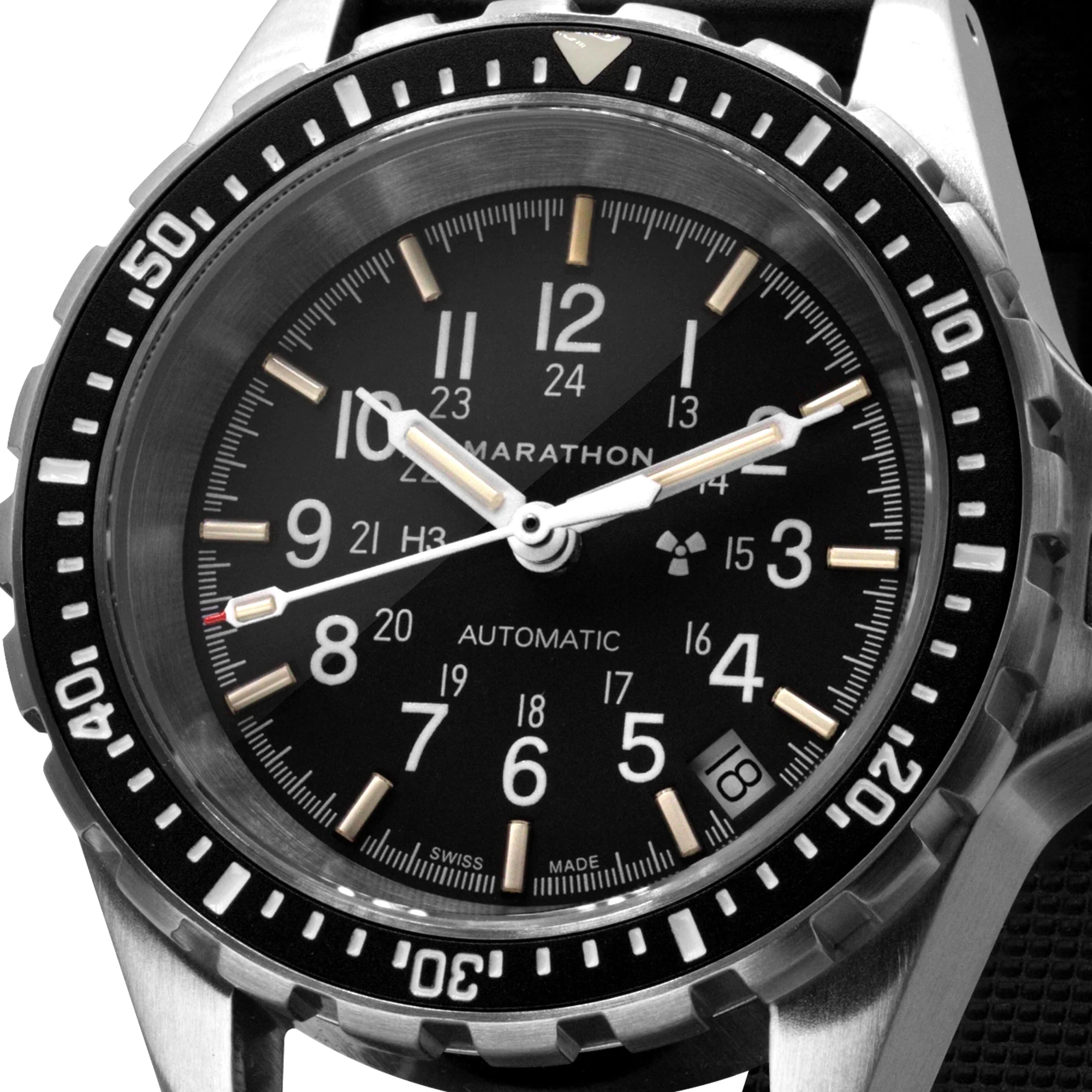Divers Auto Medium Search and Rescue Black NGM/Rubber | Matte Black Dial - Image 5