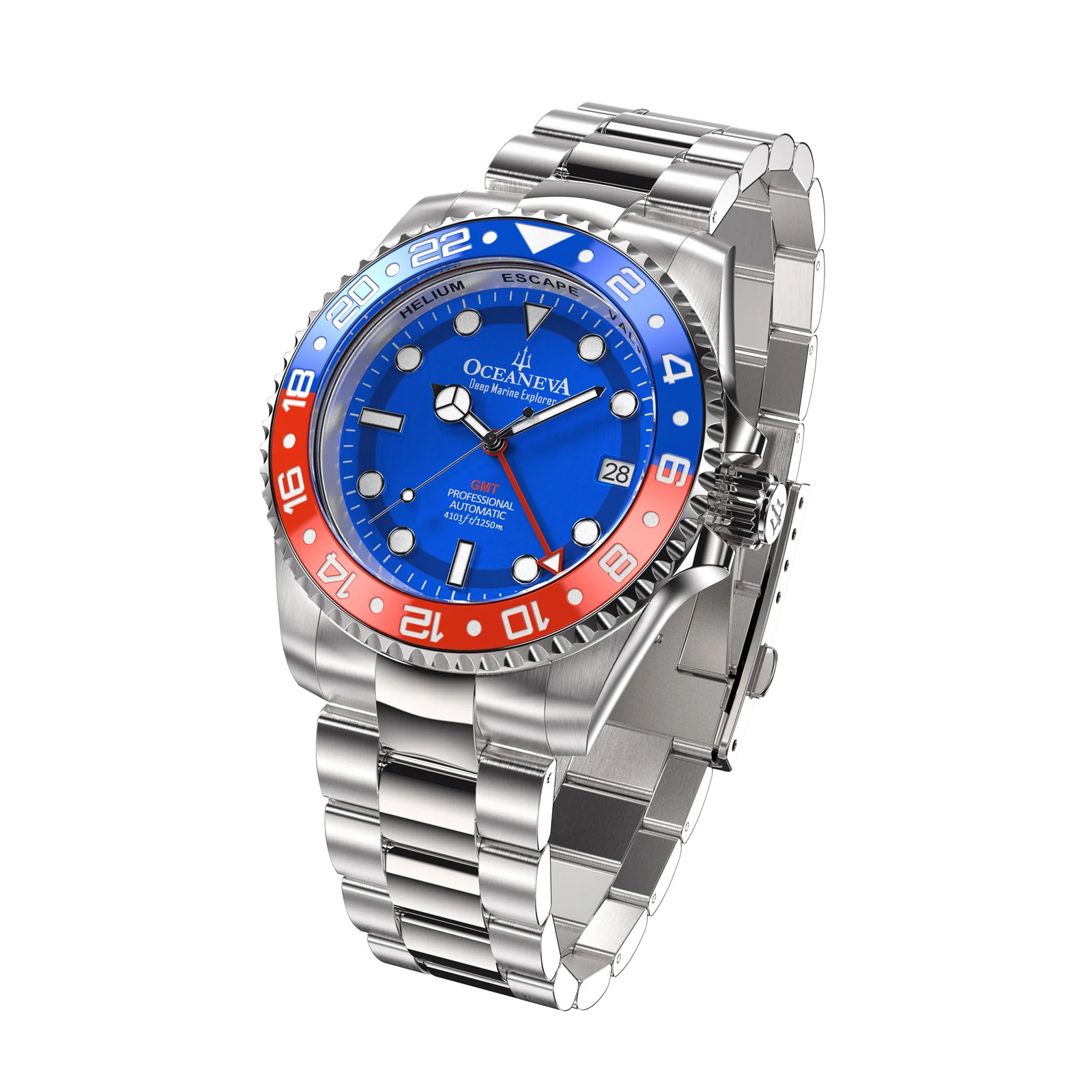Deep Marine Explorer II Swiss Automatic Blue/Red Bezel| Blue Dial - Image 2