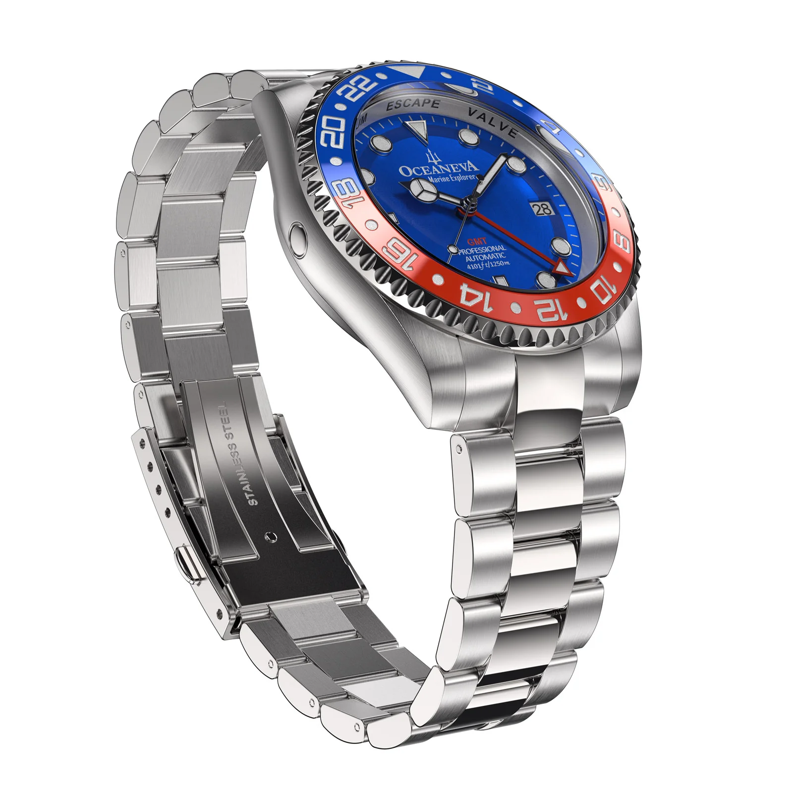 Deep Marine Explorer II Swiss Automatic Blue/Red Bezel| Blue Dial - Image 3