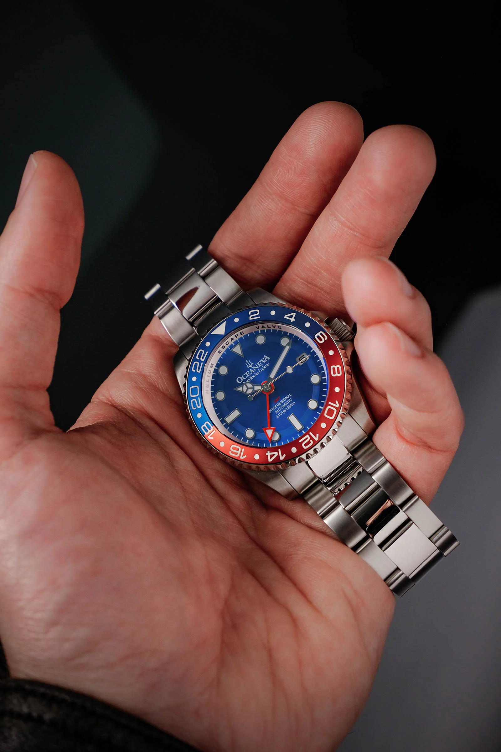 Deep Marine Explorer II Swiss Automatic Blue/Red Bezel| Blue Dial - Image 5