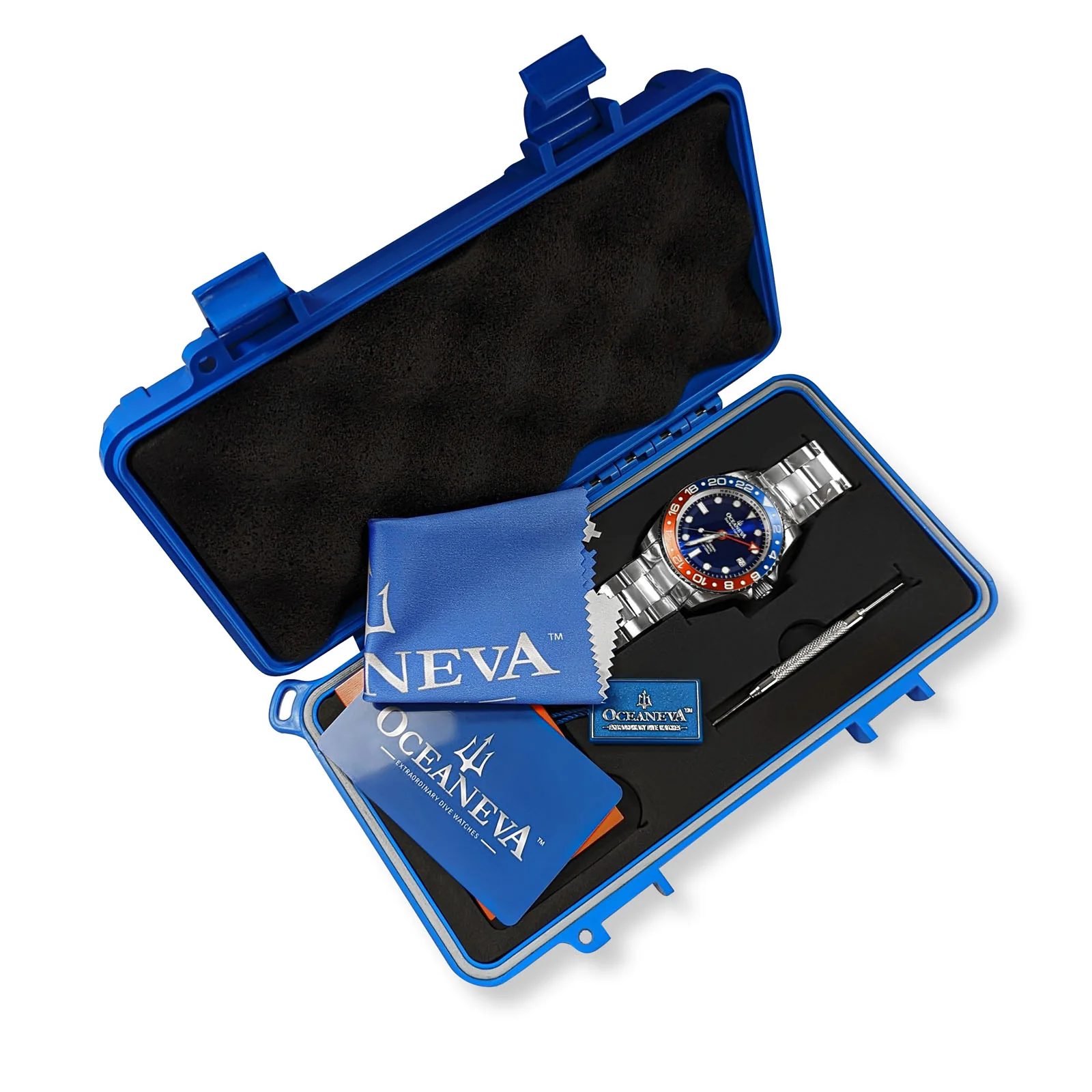 Deep Marine Explorer II Swiss Automatic Blue/Red Bezel| Blue Dial - Image 8