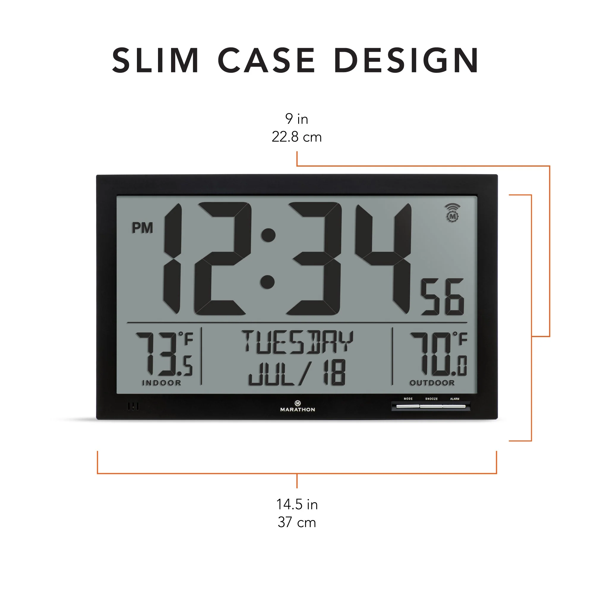 Self-Setting FC Clock with EXLarge Digits Indoor & Outdoor Temp Self-Setting FC Clock with EXLarge Digits Indoor & Outdoor Temp - Image 3