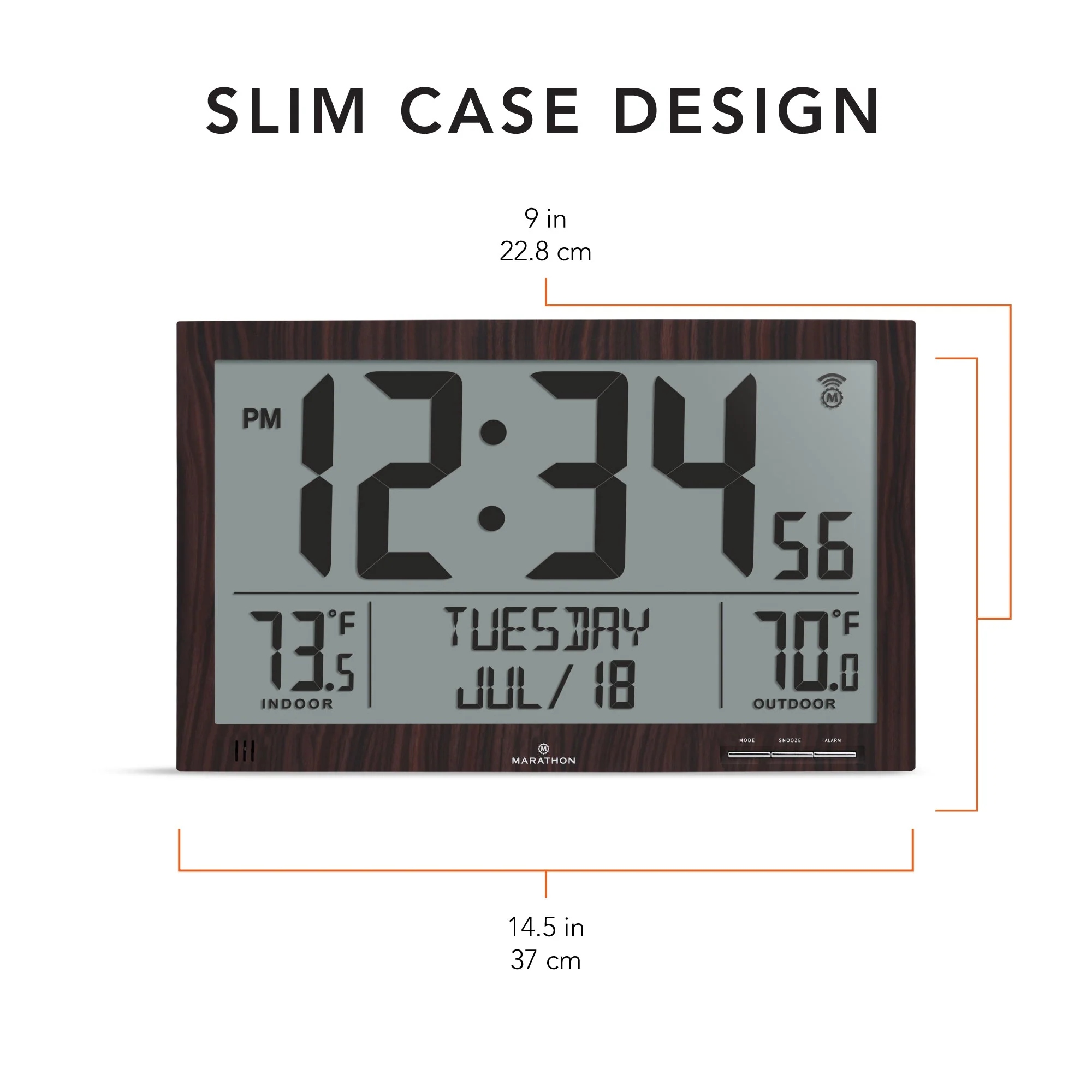 Self-Setting FC Clock with EXLarge Digits Indoor & Outdoor Temp Self-Setting FC Clock with EXLarge Digits Indoor & Outdoor Temp - Image 4
