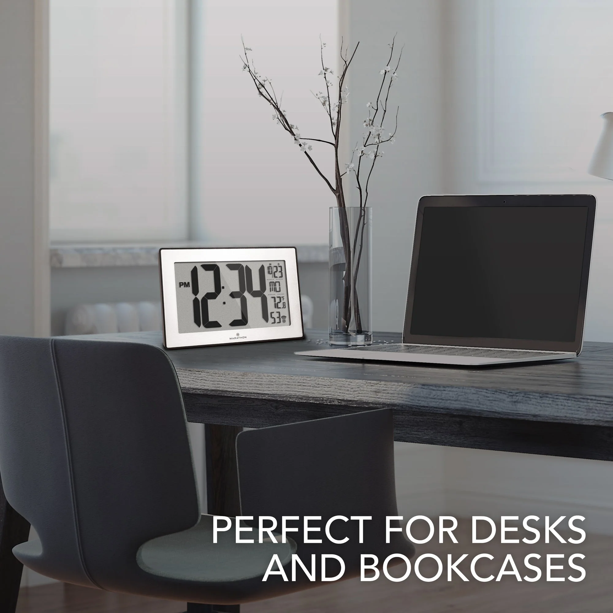 Self-Setting, Self-Adjusting, Wall Clock w/ Stand & 8 Time Zones atomic-self-setting-self-adjusting-wall-clock-w-stand-8-timezones - Image 2