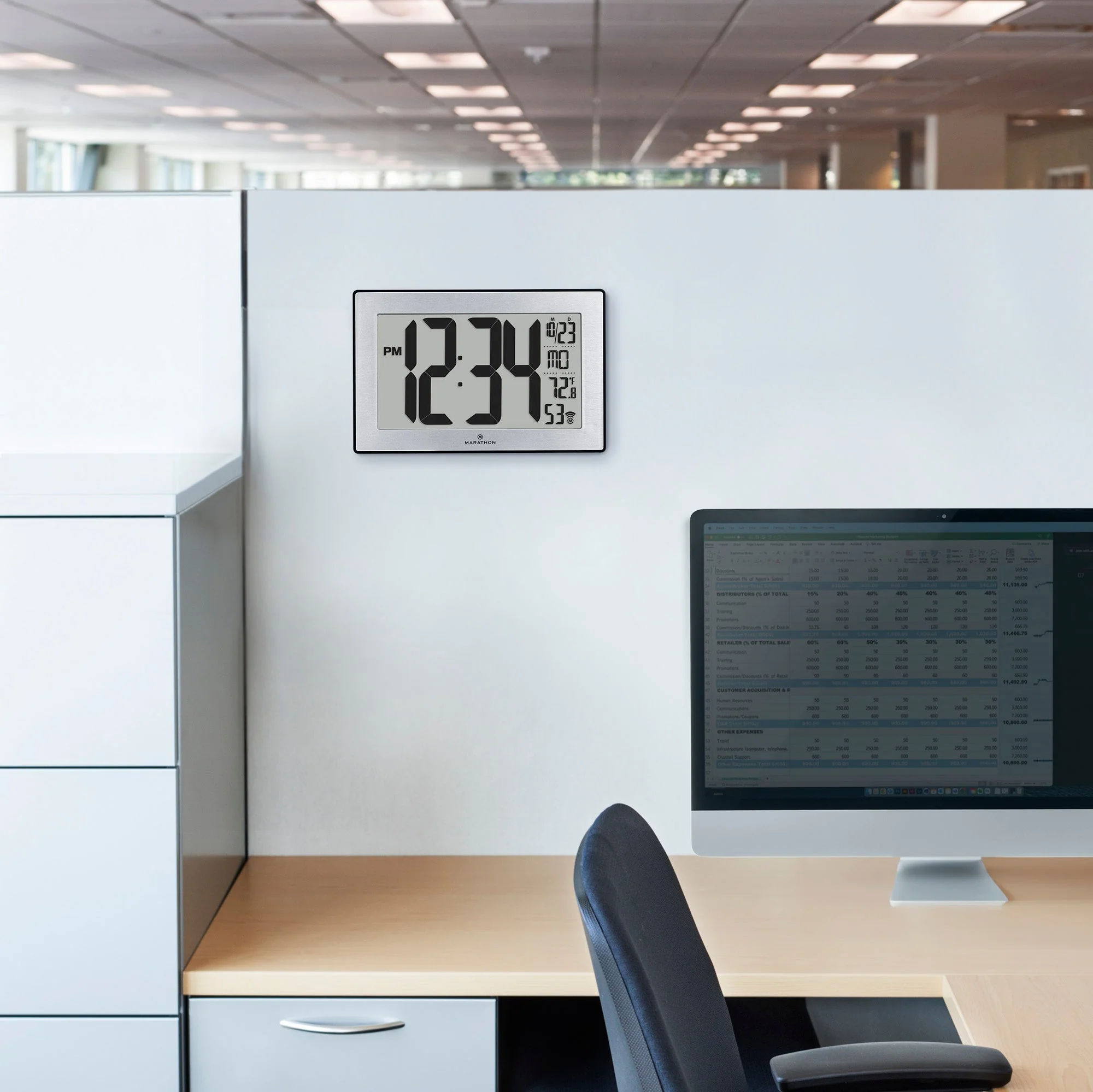 Self-Setting, Self-Adjusting, Wall Clock w/ Stand & 8 Time Zones atomic-self-setting-self-adjusting-wall-clock-w-stand-8-timezones - Image 4
