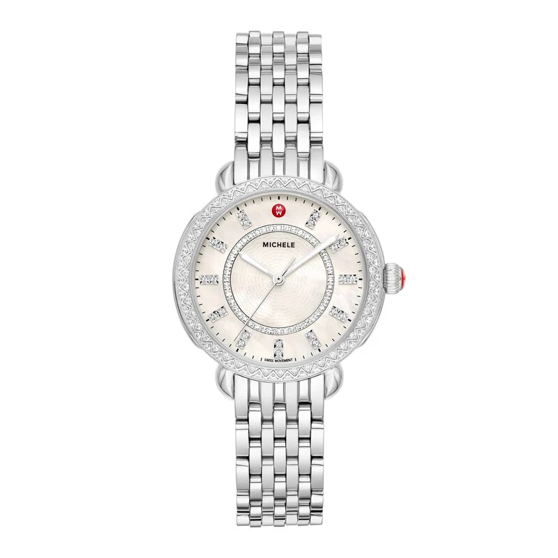 Sidney Classic Diamond 33mm / White Mother-of-Pearl / Silver | White Mother-of-Pearl Dial