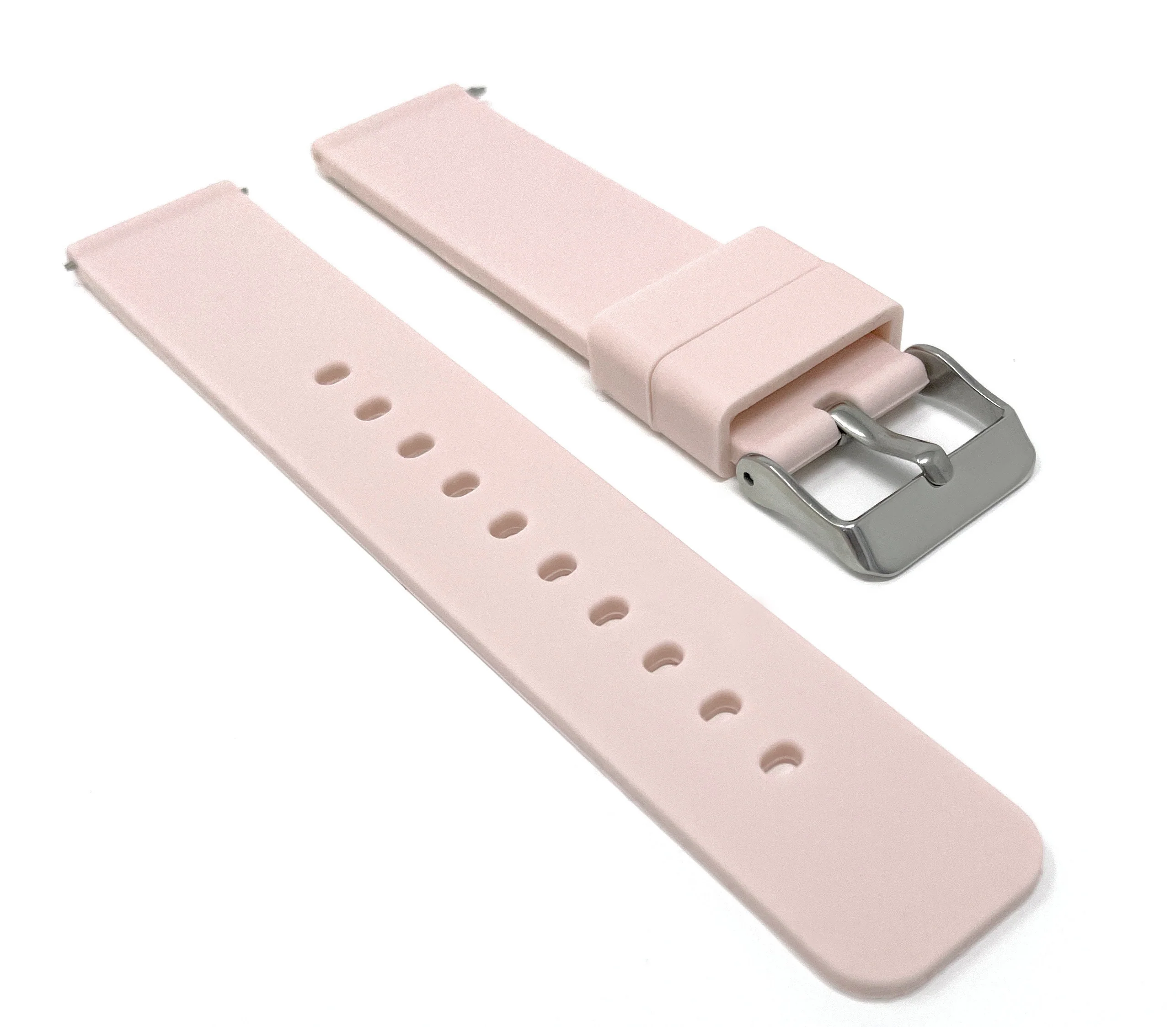 SIL.100 | Quick Release Slim Soft Rubber Silicone Watch Band - 22mm, Pink 22mm / Pink |  Dial - Image 4