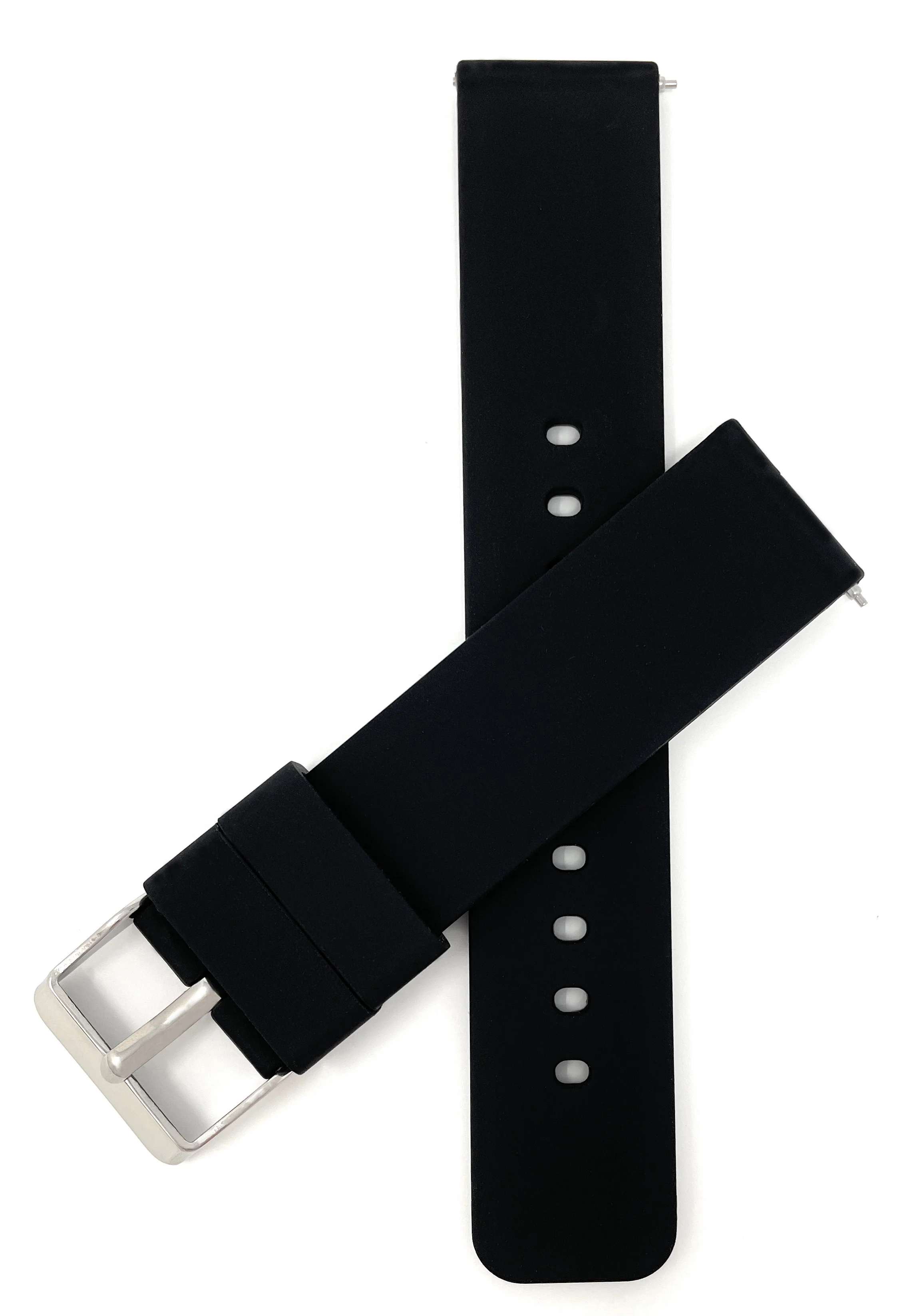 SIL.100 | Slim Soft Rubber Silicone Watch Band - 22mm, Black 22mm / Black - Image 2