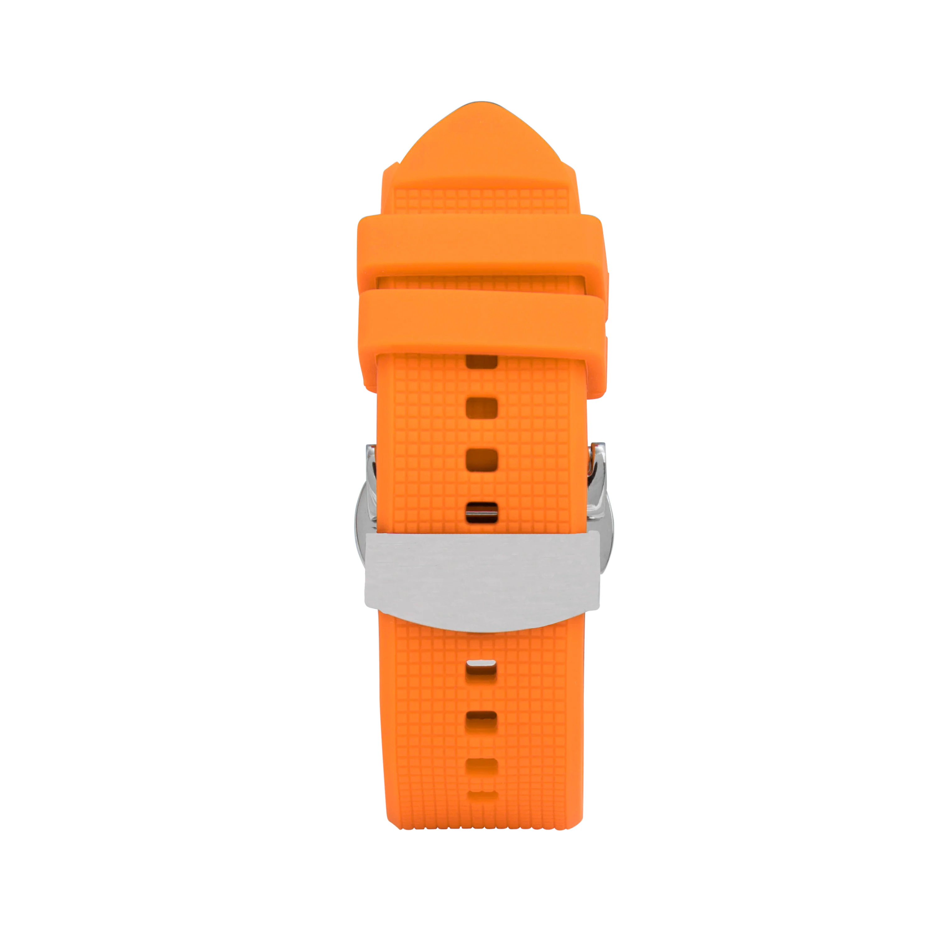 Silicone Adjustable Deployment Band  for Apple Watch Series 8/7/6/5/4/3/2/1/SE Orange (38mm | 40mm | 41mm) |  Dial - Image 3