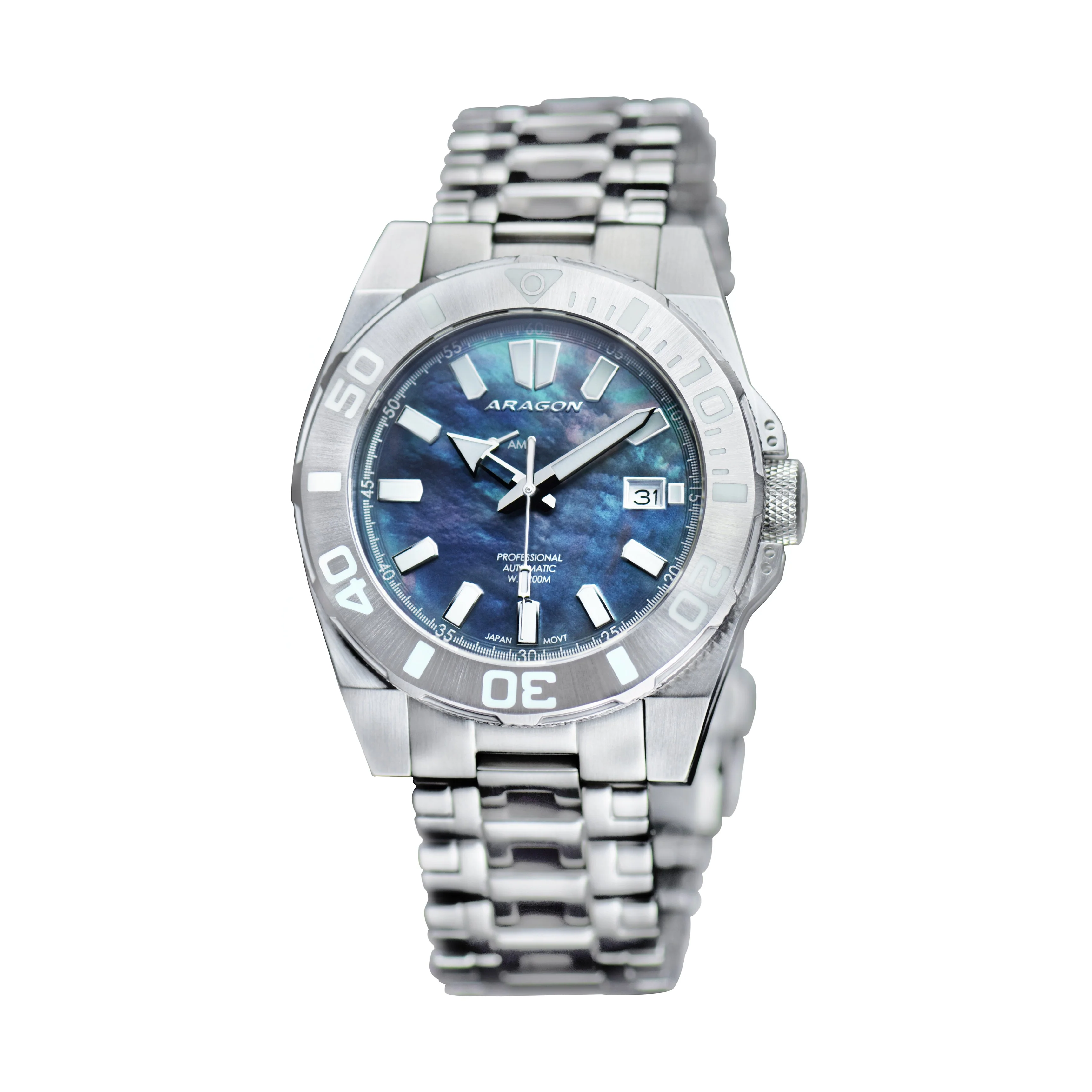 Silverjet AM/PM NH37 Automatic Black Mother of Peal Dial | Black Mother of Pearl Dial - Image 7