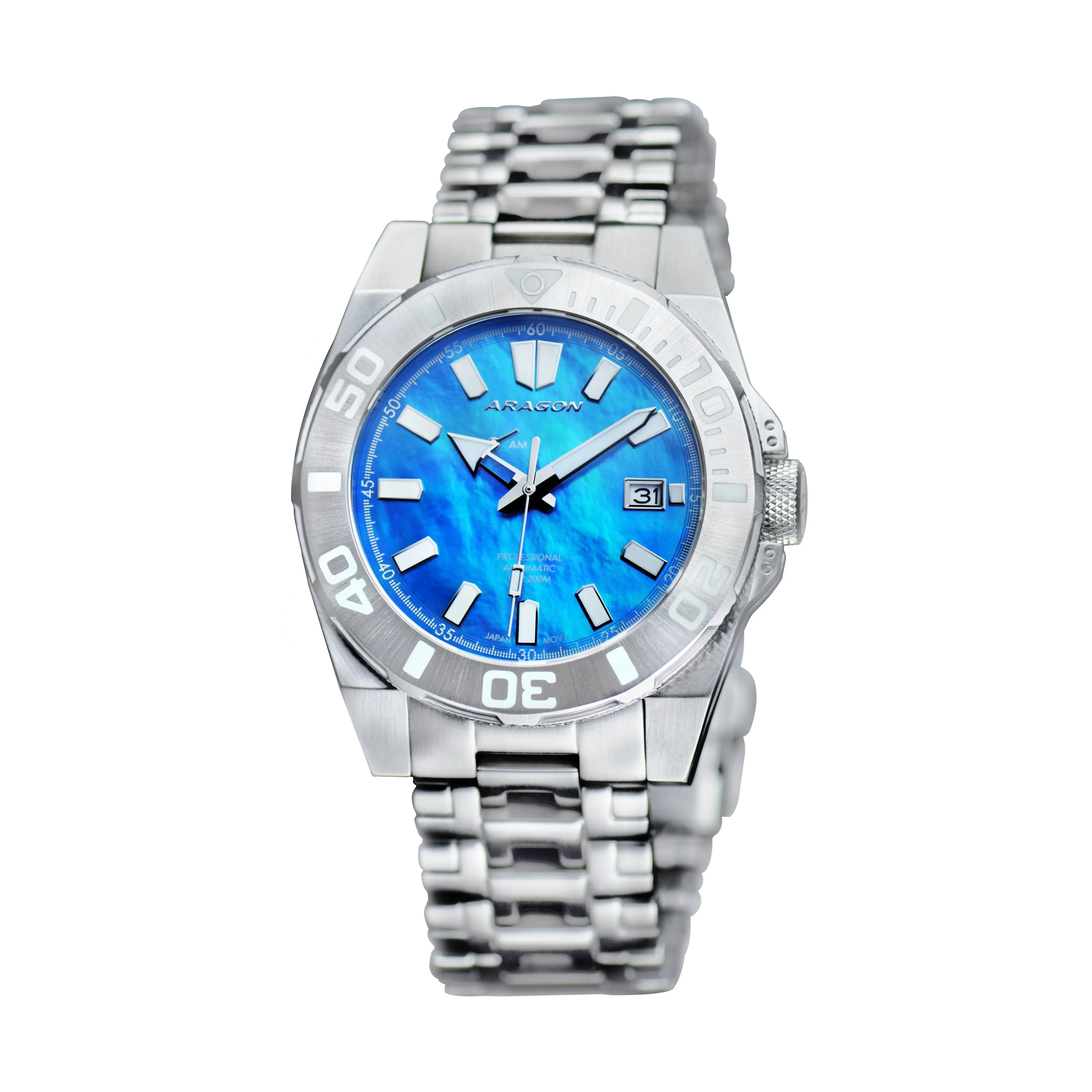 Silverjet AM/PM NH37 Automatic Blue Mother of Peal Dial | Blue Mother of Pearl Dial - Image 6