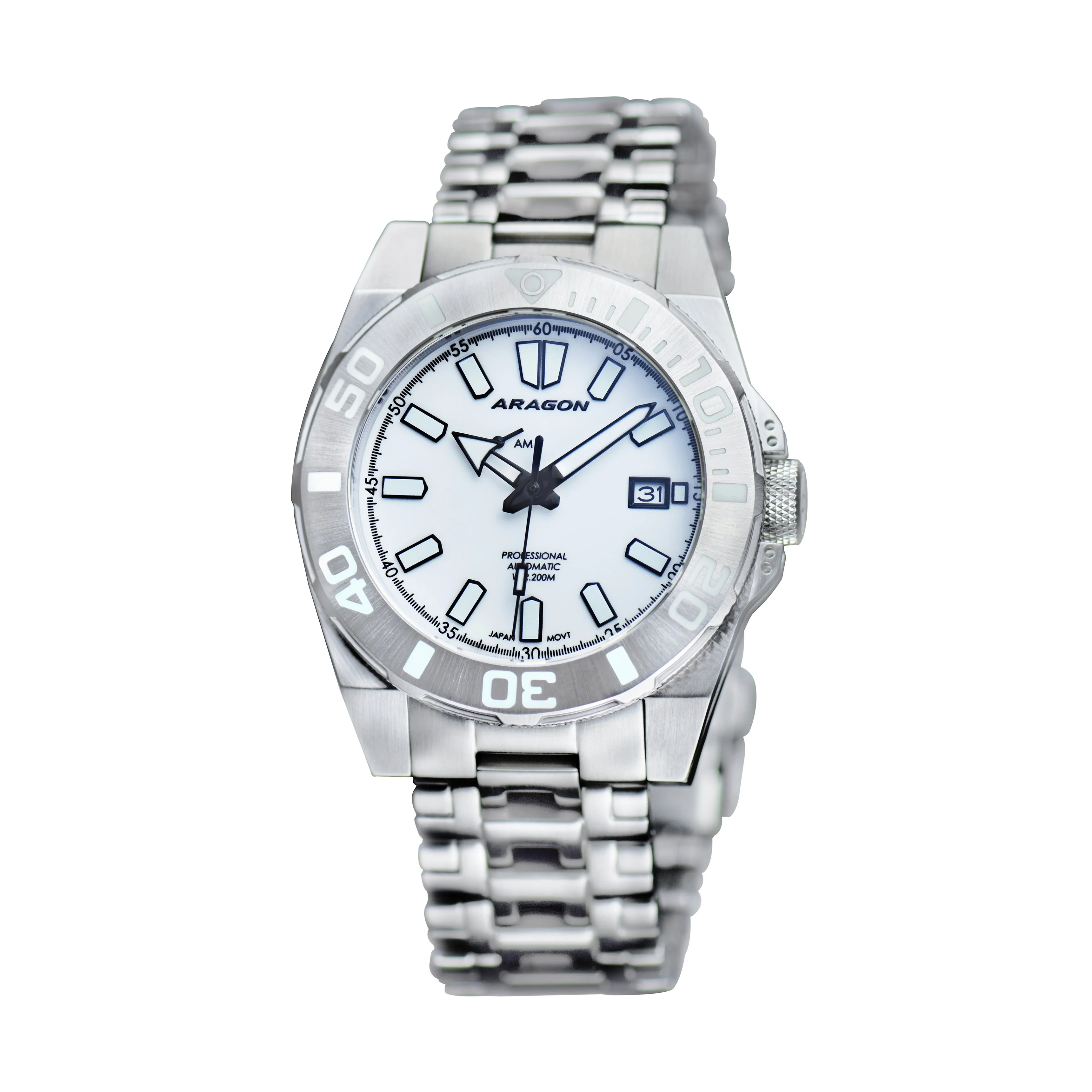 Silverjet AM/PM NH37 Automatic White Lume Glow Blue Dial | White Lume Dial Dial - Image 5