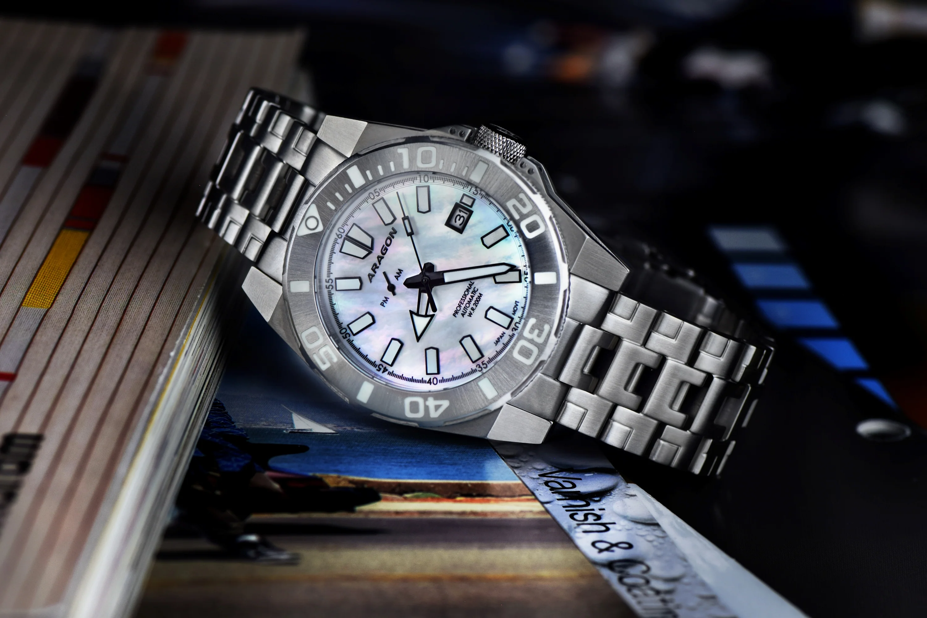 Silverjet AM/PM NH37 Automatic White Mother of Peal Dial | Mother of Pearl Dial - Image 4