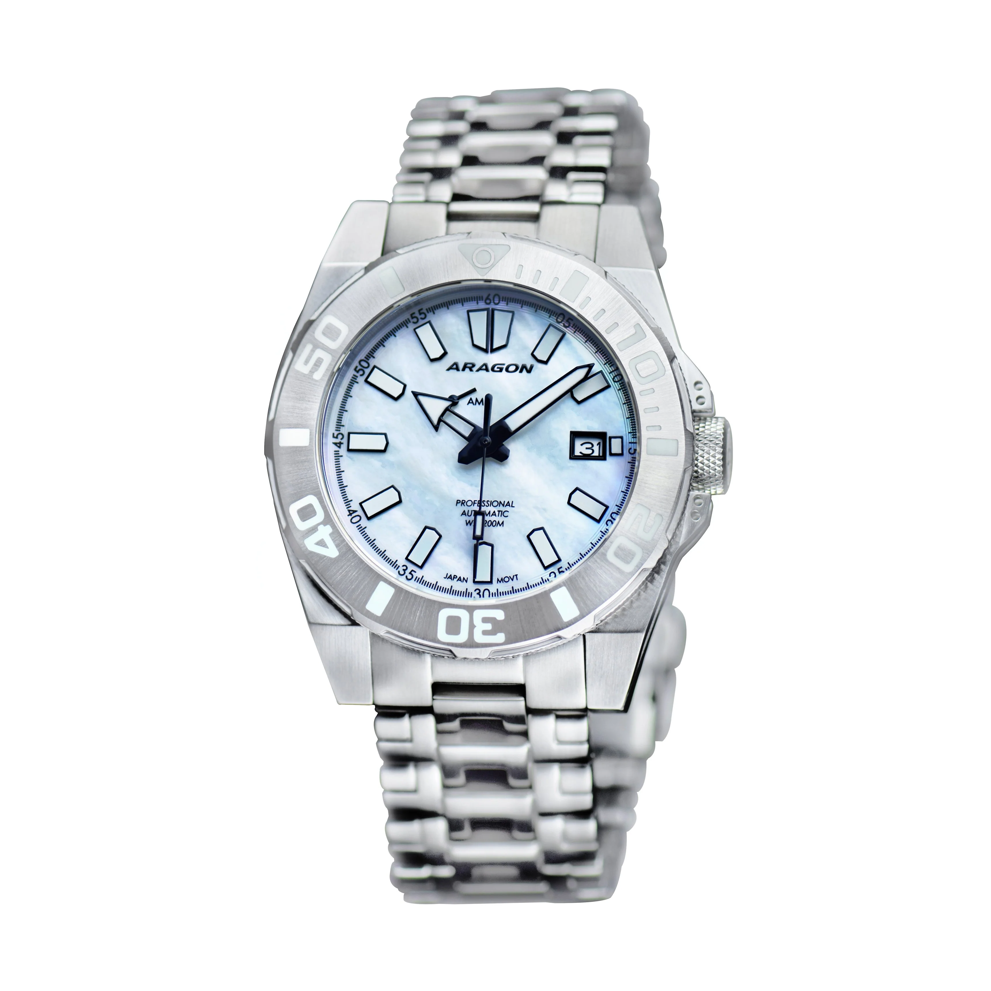 Silverjet AM/PM NH37 Automatic White Mother of Peal Dial | Mother of Pearl Dial - Image 8