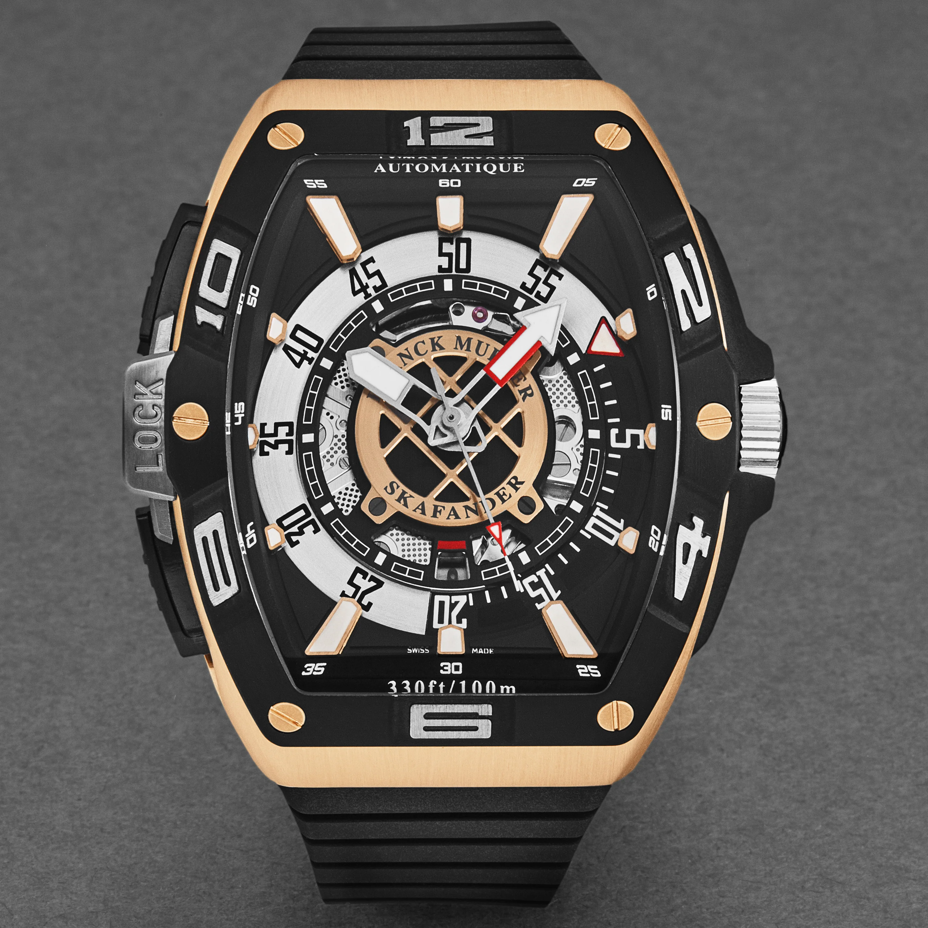 SkaFander 46SCSKFBLKBKGD2 / Black, Openworked | Black Dial - Image 4