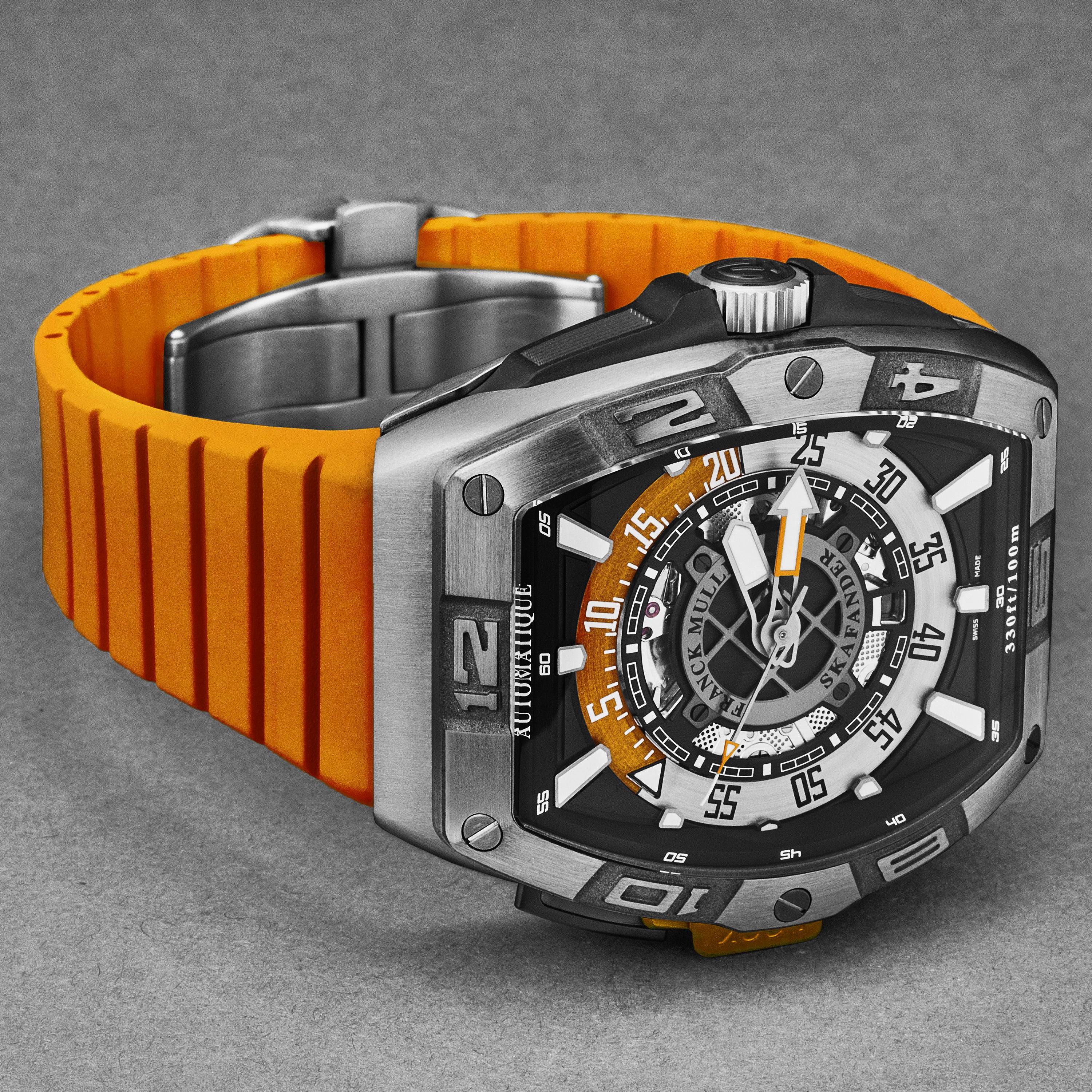 SkaFander 46SCSKFBLKORG / Black, Openworked | Black Dial - Image 2