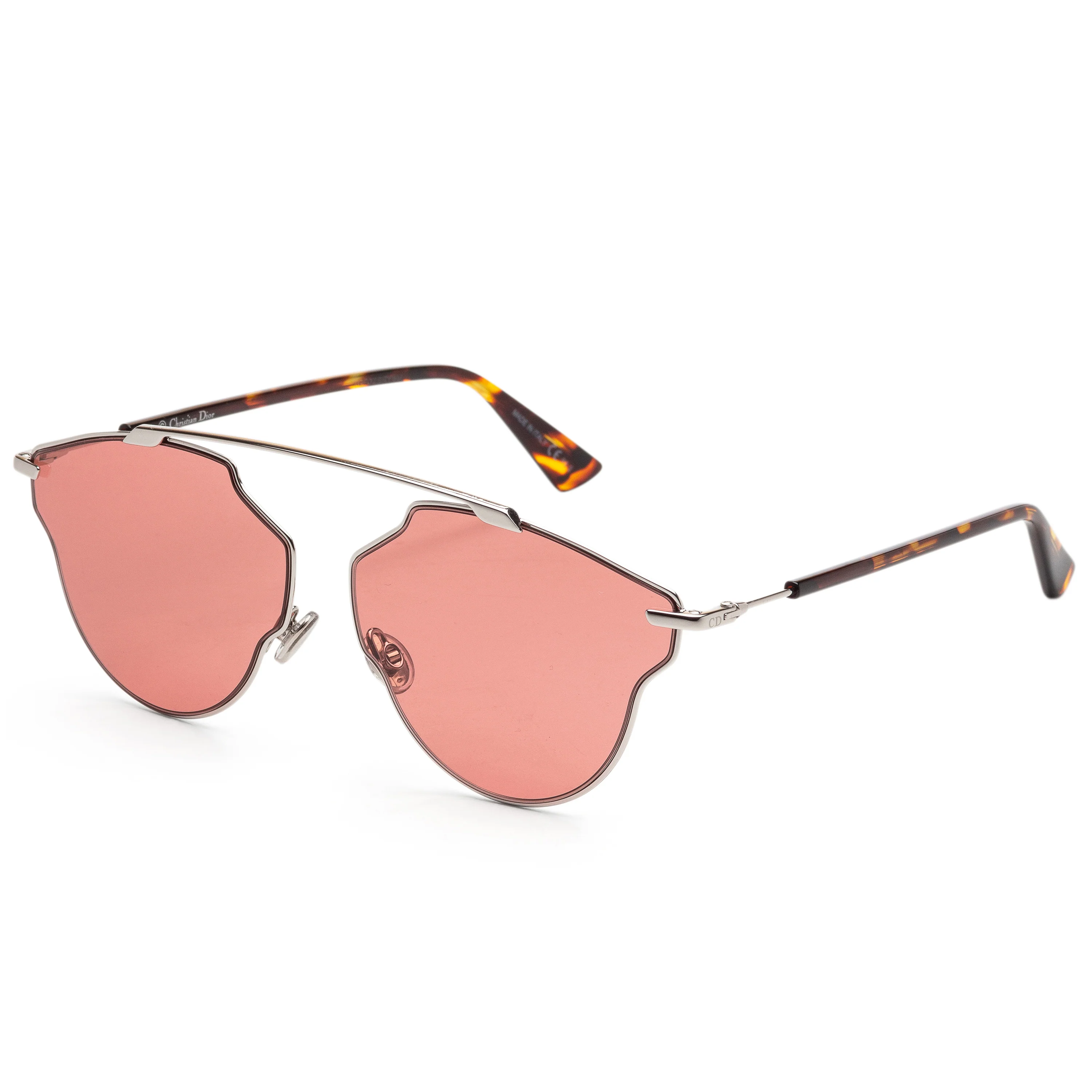 So Real Pops Silver and Havana Frame, Grapefruit Lens | Dial