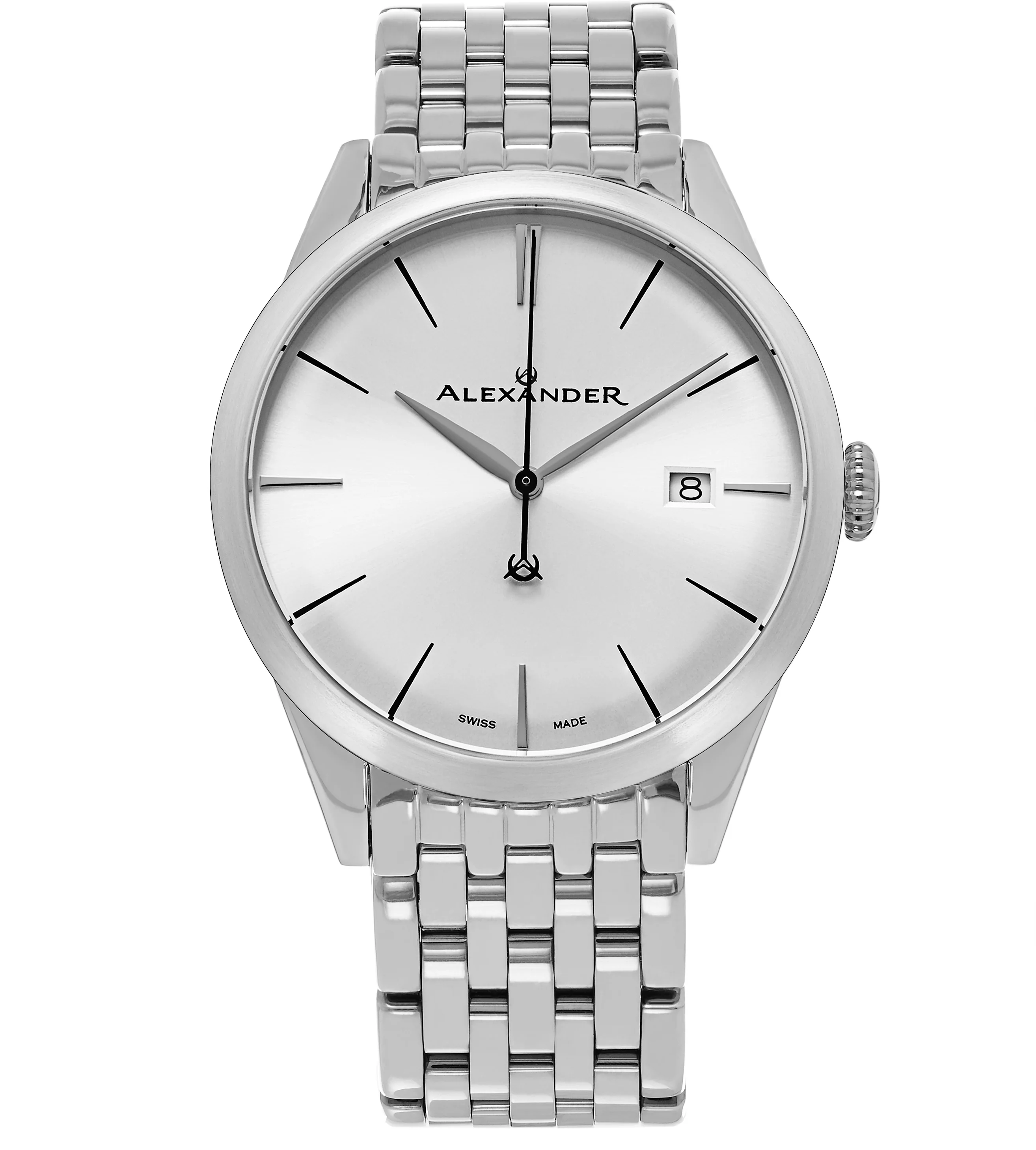Sophisticate A911B Stainless Steel Case on Stainless Steel Bracelet, Silver-sunburst Dial | Silver Dial