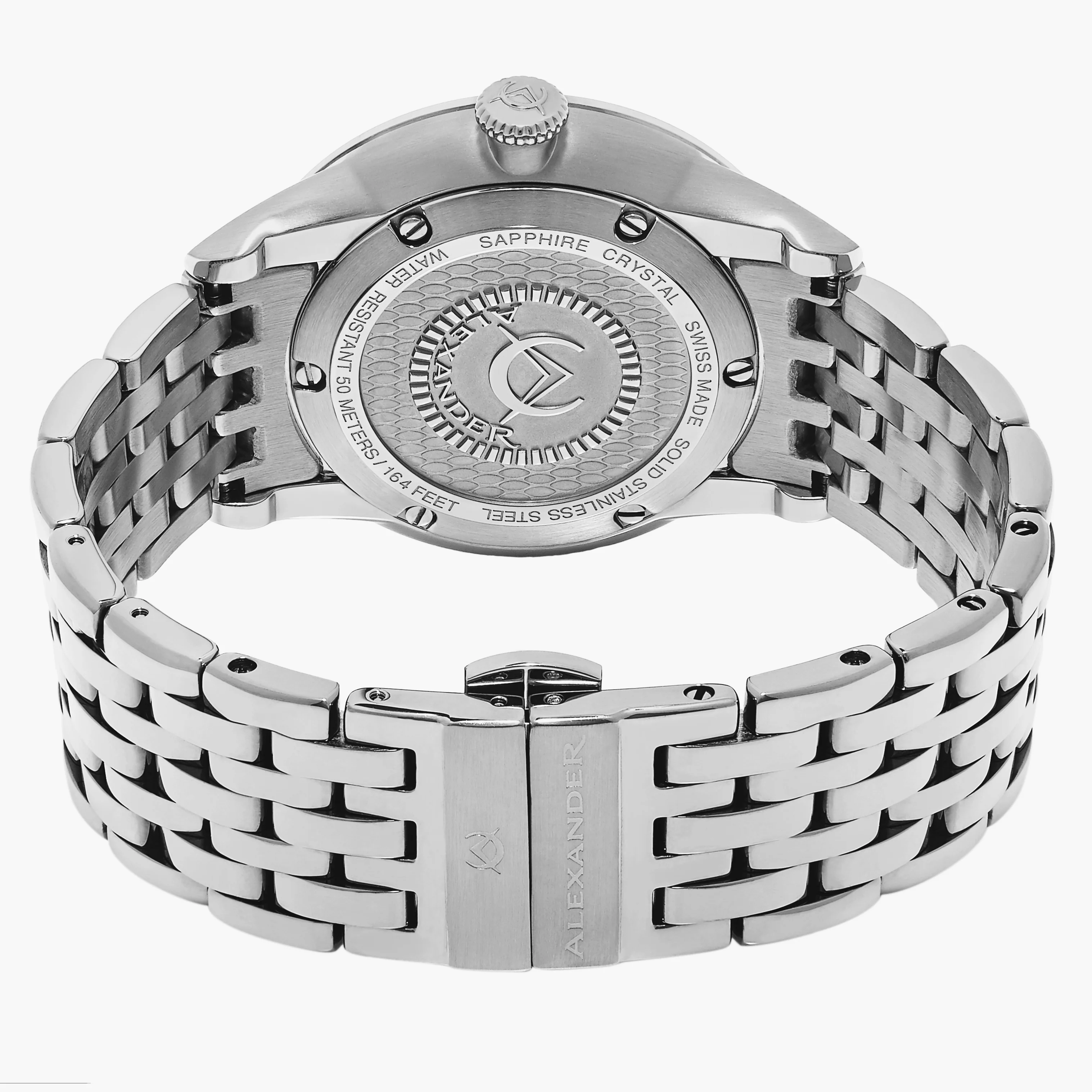 Sophisticate A911B Stainless Steel Case on Stainless Steel Bracelet, Silver-sunburst Dial | Silver Dial - Image 3