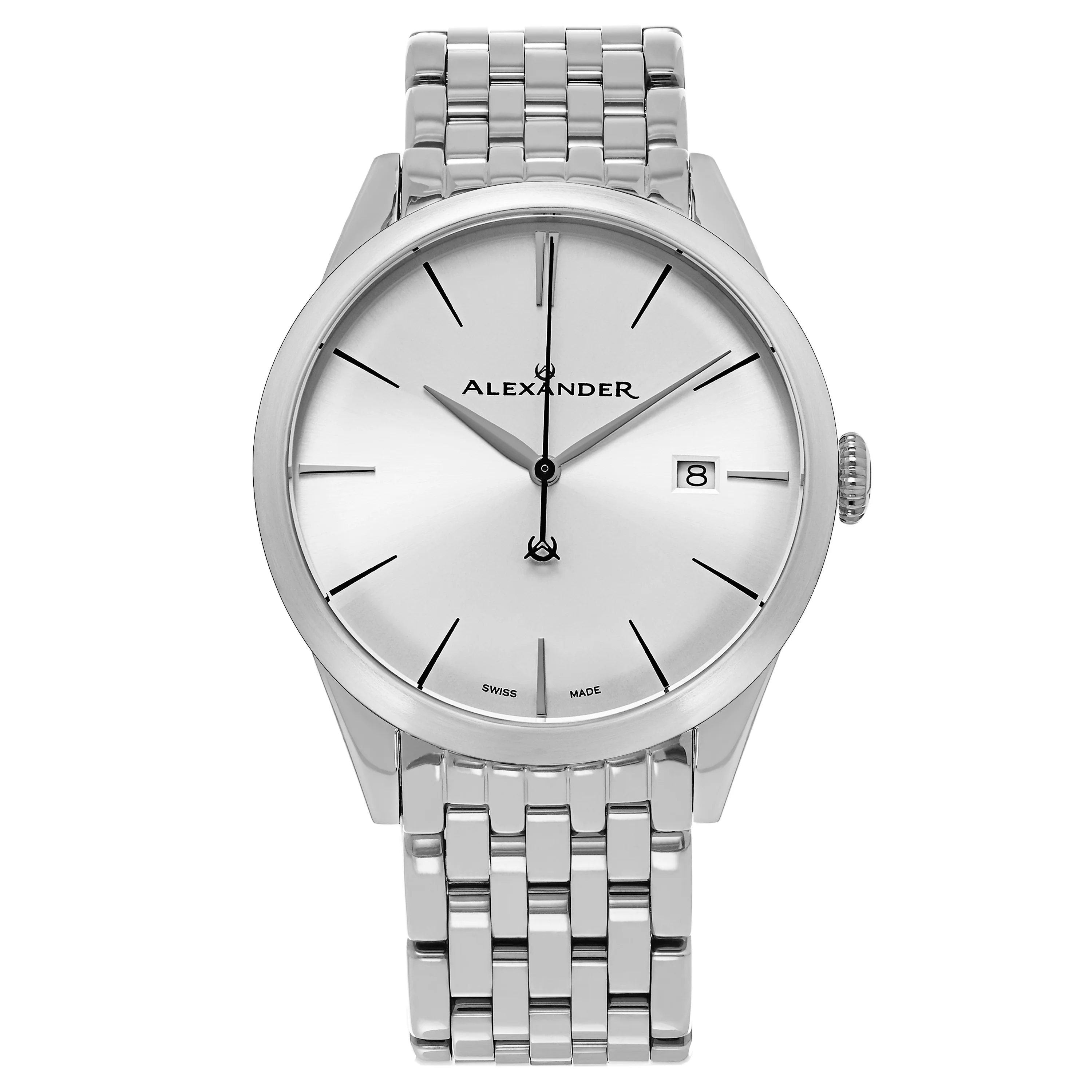 Sophisticate A911B Stainless Steel Case on Stainless Steel Bracelet, Silver-sunburst Dial | Silver Dial - Image 4