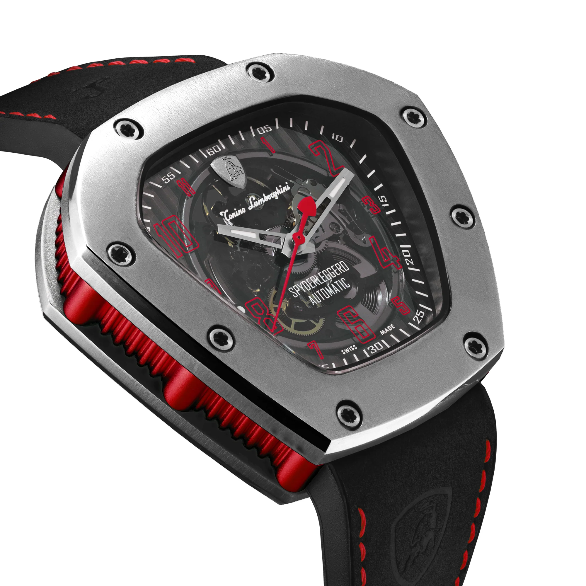 Spyderleggero Skeleton TITANIUM / RED (Extended Ship Time from Switzerland) Black Dial - Image 3