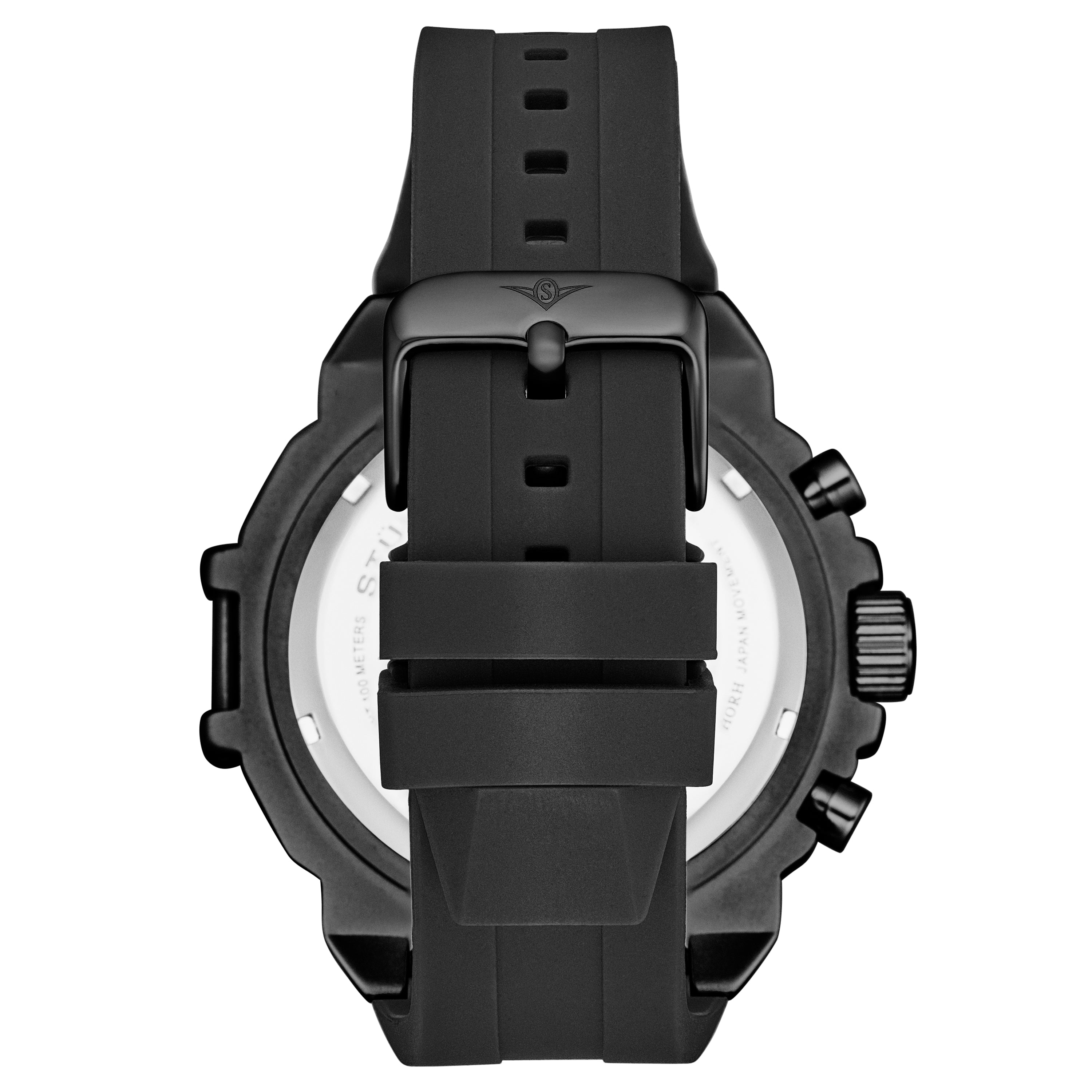 Spectra 50mm Japanese Quartz Chronograph Black/Silicon | Black Dial - Image 2