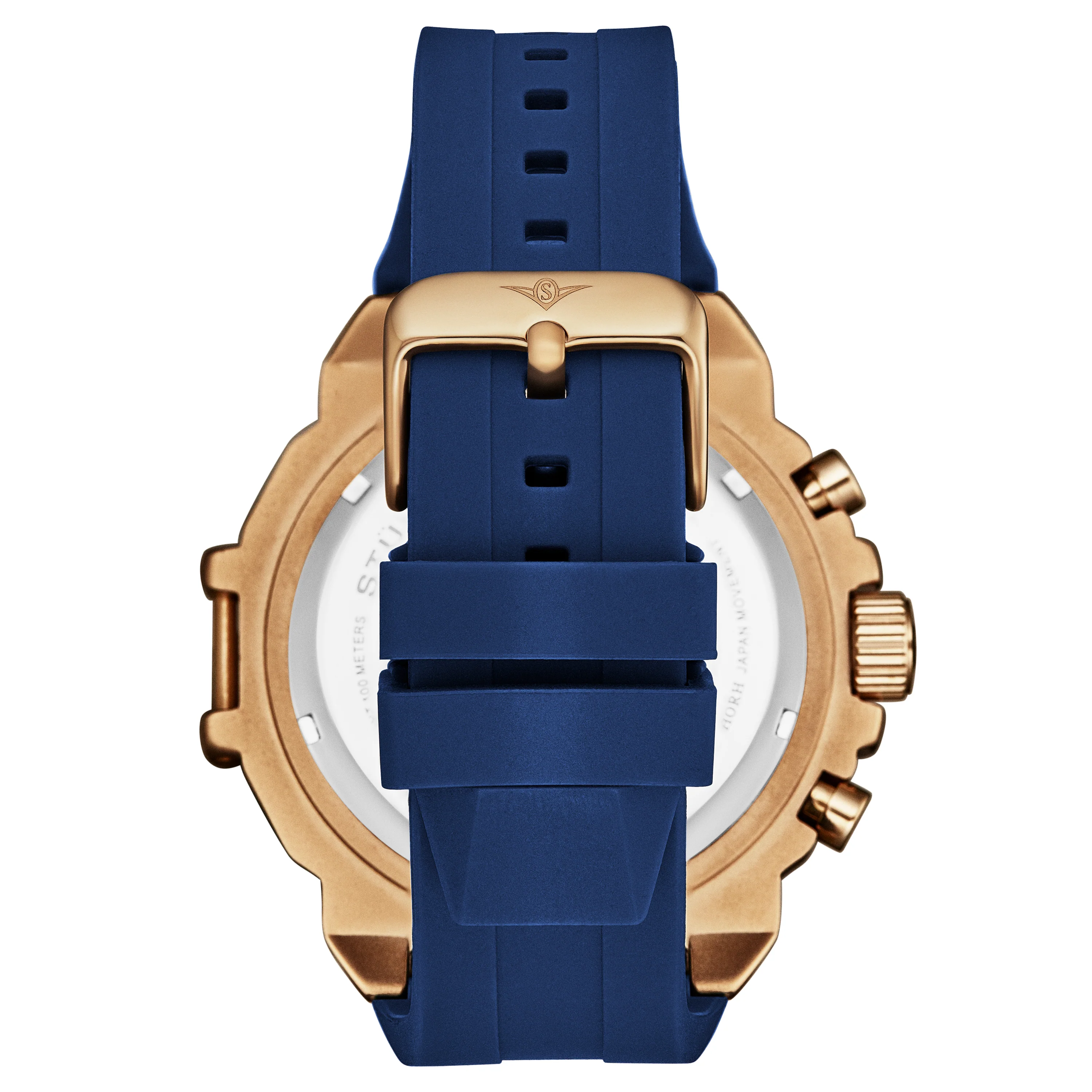 Spectra 50mm Japanese Quartz Chronograph Rose/Blue | Blue Dial - Image 2