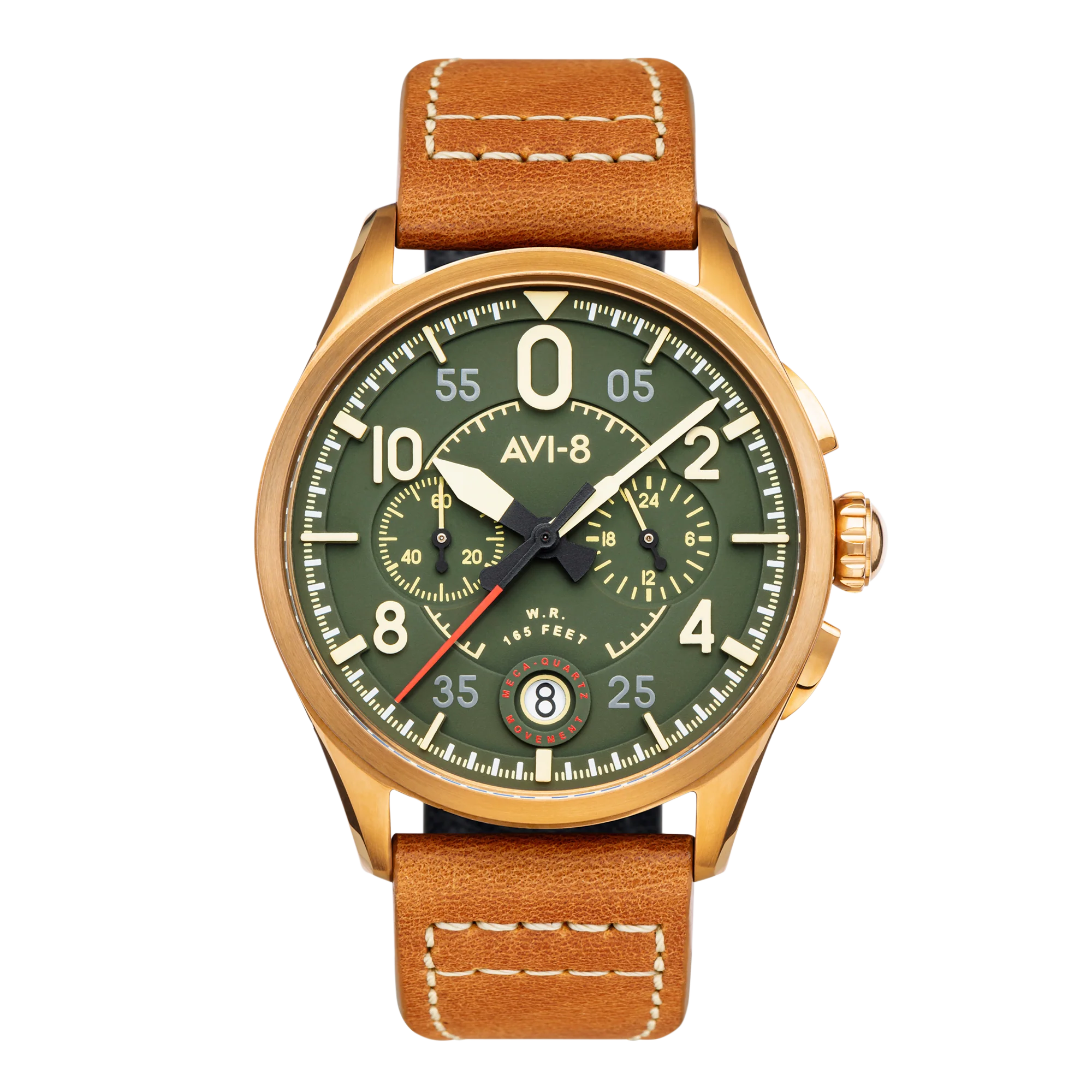 Spitfire Lock Chronograph Watch Green / Leather | Green Dial - Image 11