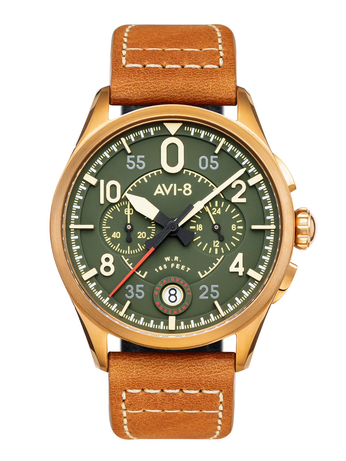 Spitfire Lock Chronograph Watch Green / Leather | Green Dial - Image 15