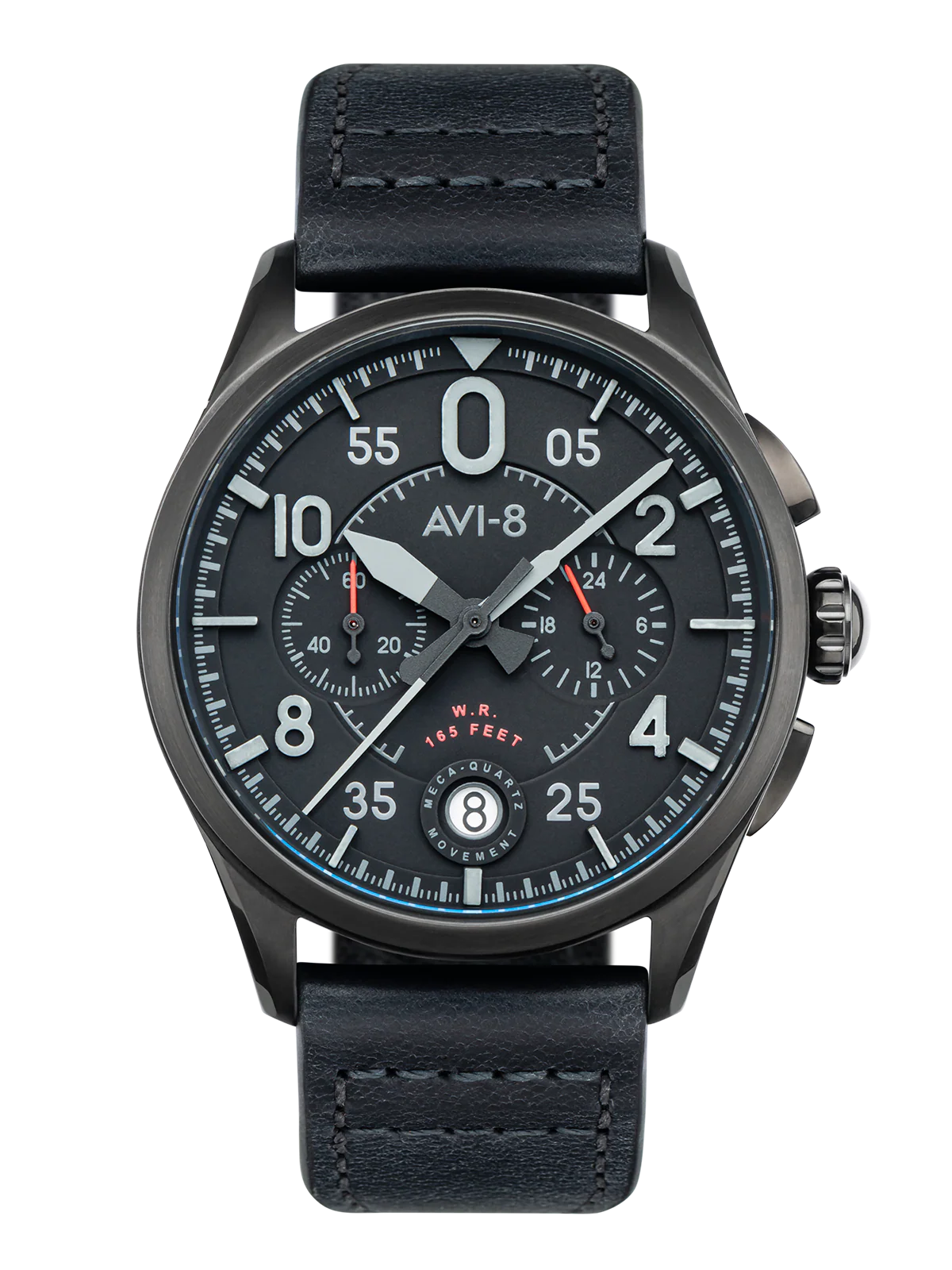 Spitfire Lock Chronograph Watch Black / Leather | Black Dial - Image 12