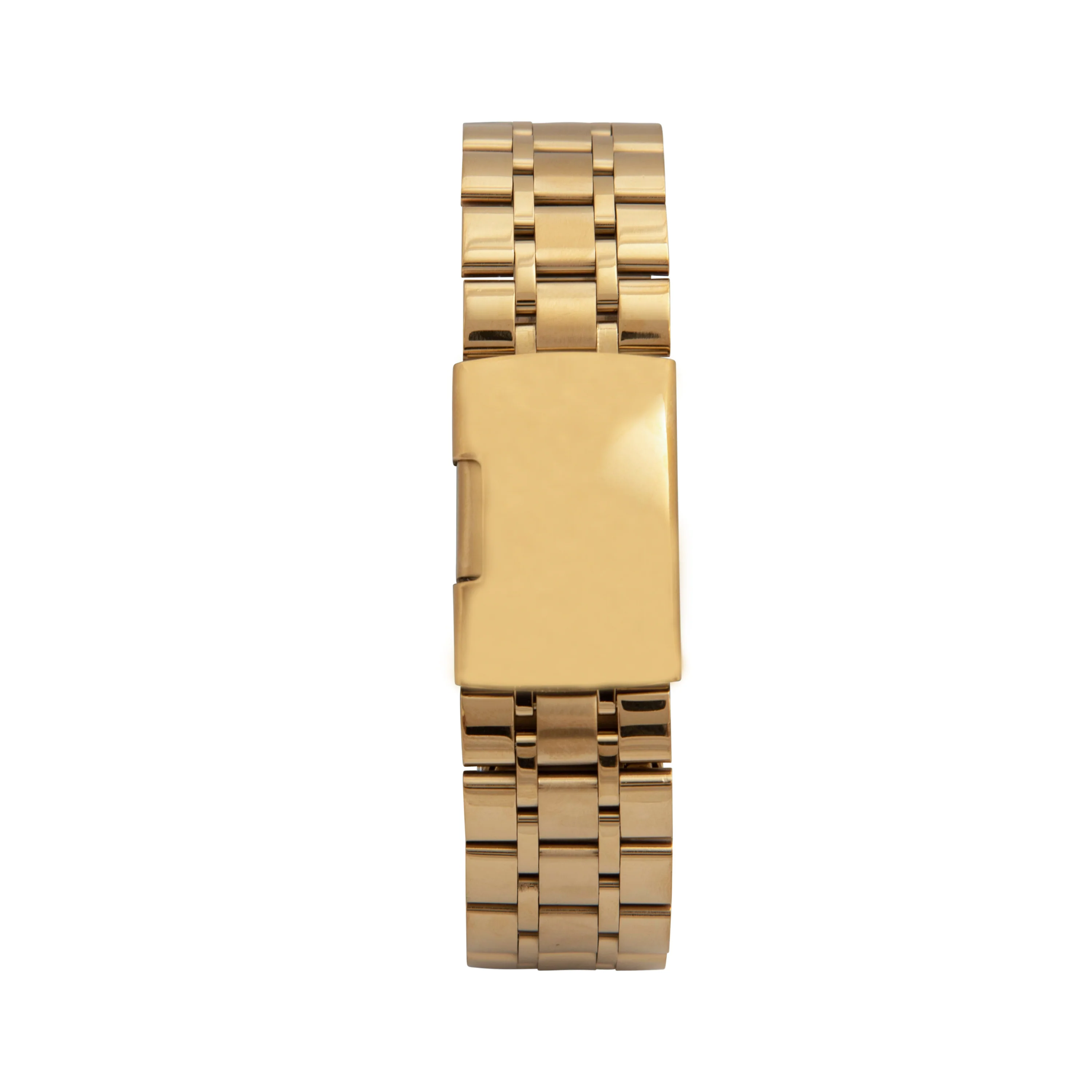 Stainless Steel Push Button Deployment Band for Apple Watch Series 8/7/6/5/4/3/2/1/SE Gold (38mm | 40mm | 41mm) | Dial - Image 3