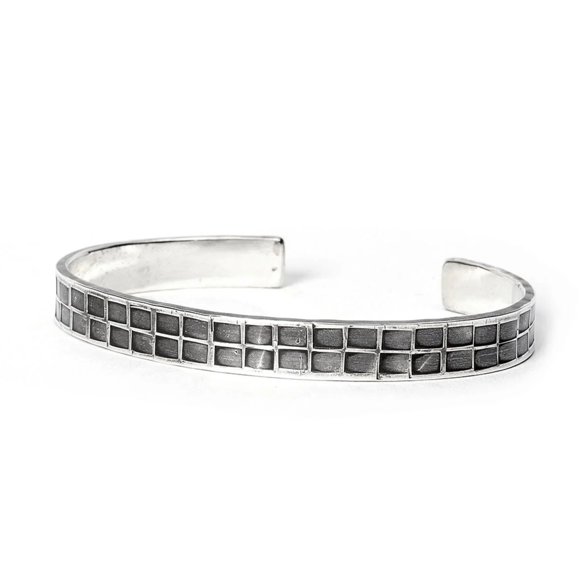 Stamped Sterling Silver Rectangle Wire Cuff M (7.25" Wrist) | Dial