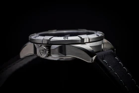 Steel Dive SS CASE/SILVER DIAL/BLACK STRAP | Silver Dial - Image 4