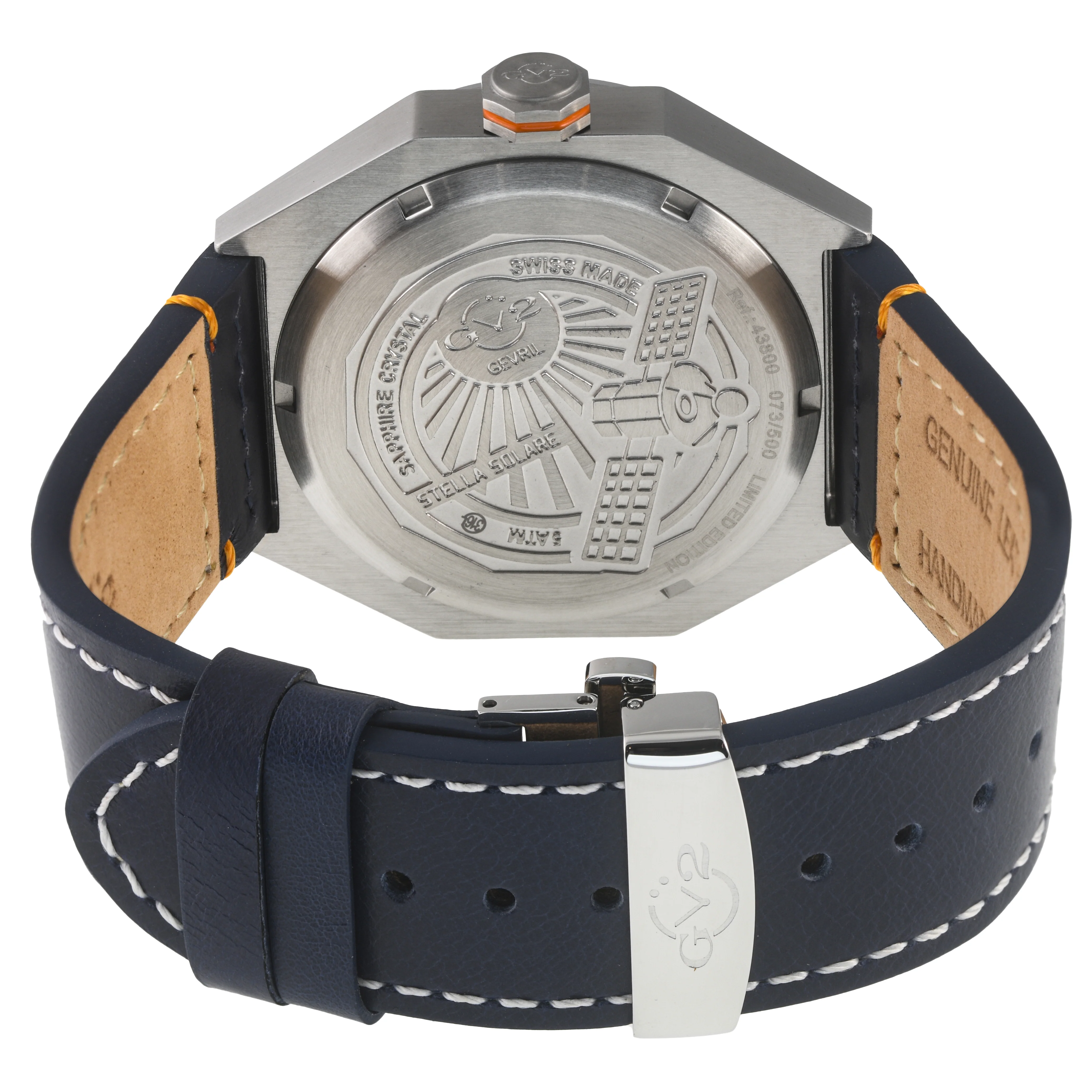 Stella Solare Swiss Ronda 212 Solar Quartz, 5 jewels, ultra-thin, Black/Brown subtle depth, dual-tone dial | BLACK/BLUE Dial - Image 2
