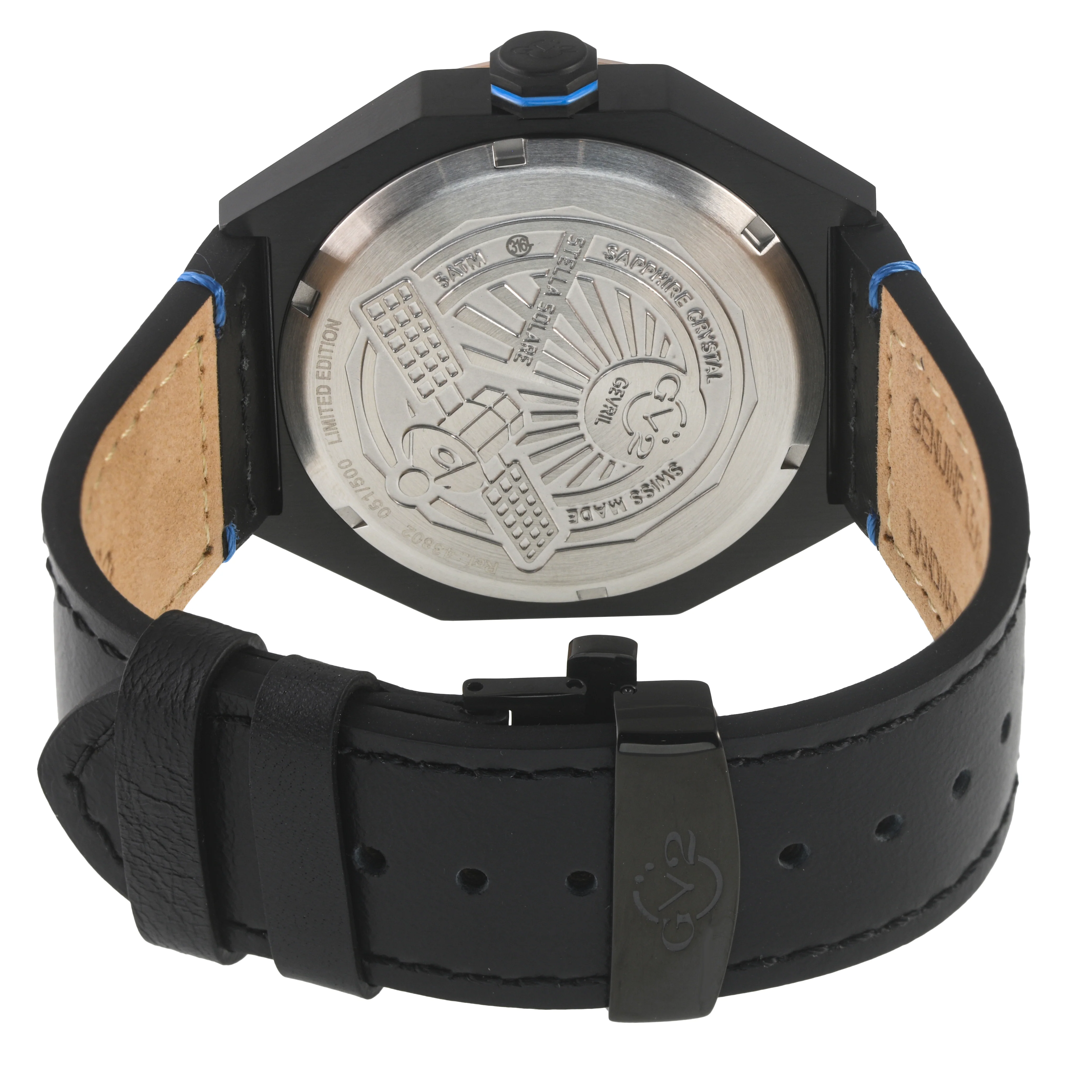 Stella Solare Swiss Ronda 212 Solar Quartz, 5 jewels, ultra-thin, Black/Brown subtle depth, dual-tone dial | Black Dial - Image 2