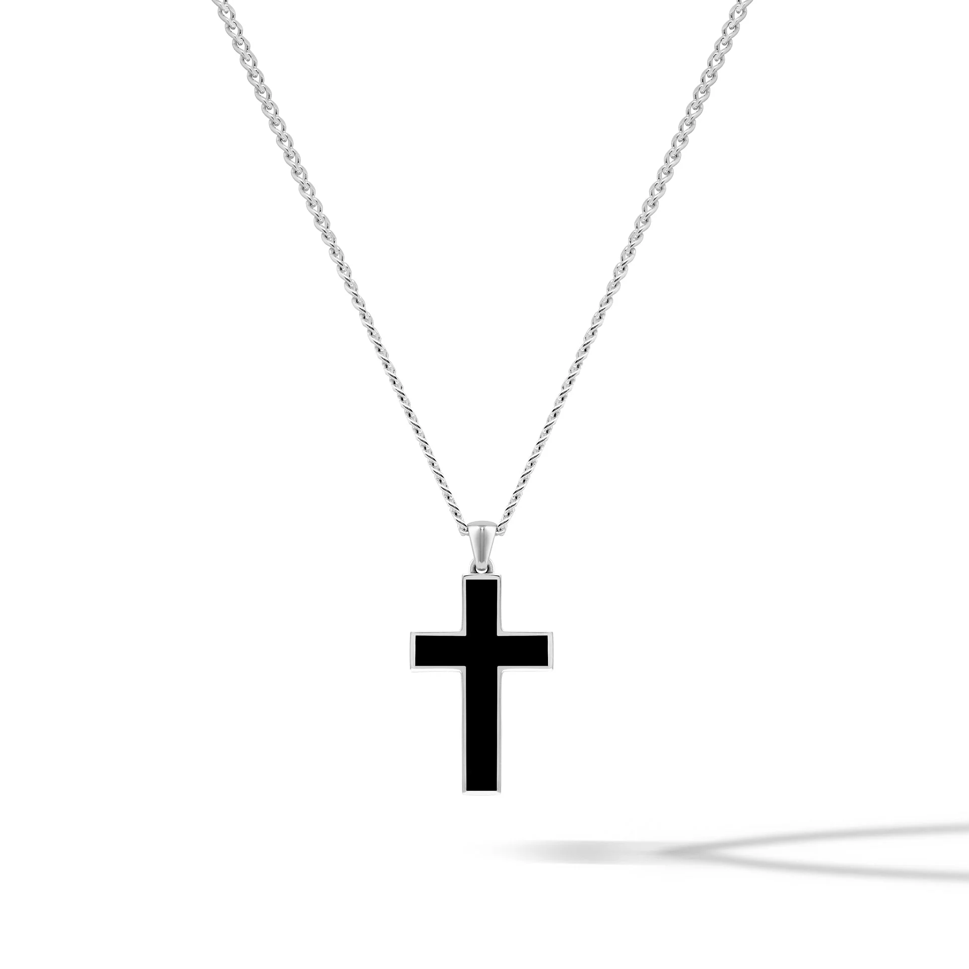 Stone Cross Pendant Black Onyx