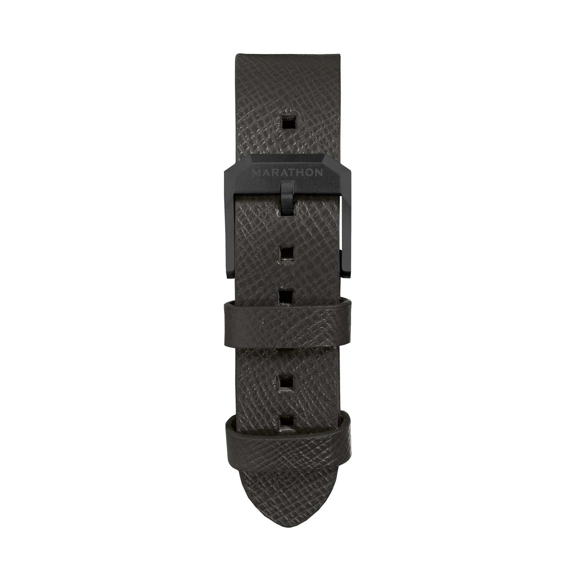 STRAP, 20mm, ITALIAN LEATHER, CROSS HATCH, IP BLACK BUCKLE, MOSS GREEN, STANDARD ITALIAN LEATHER, CROSS HATCH - Image 2