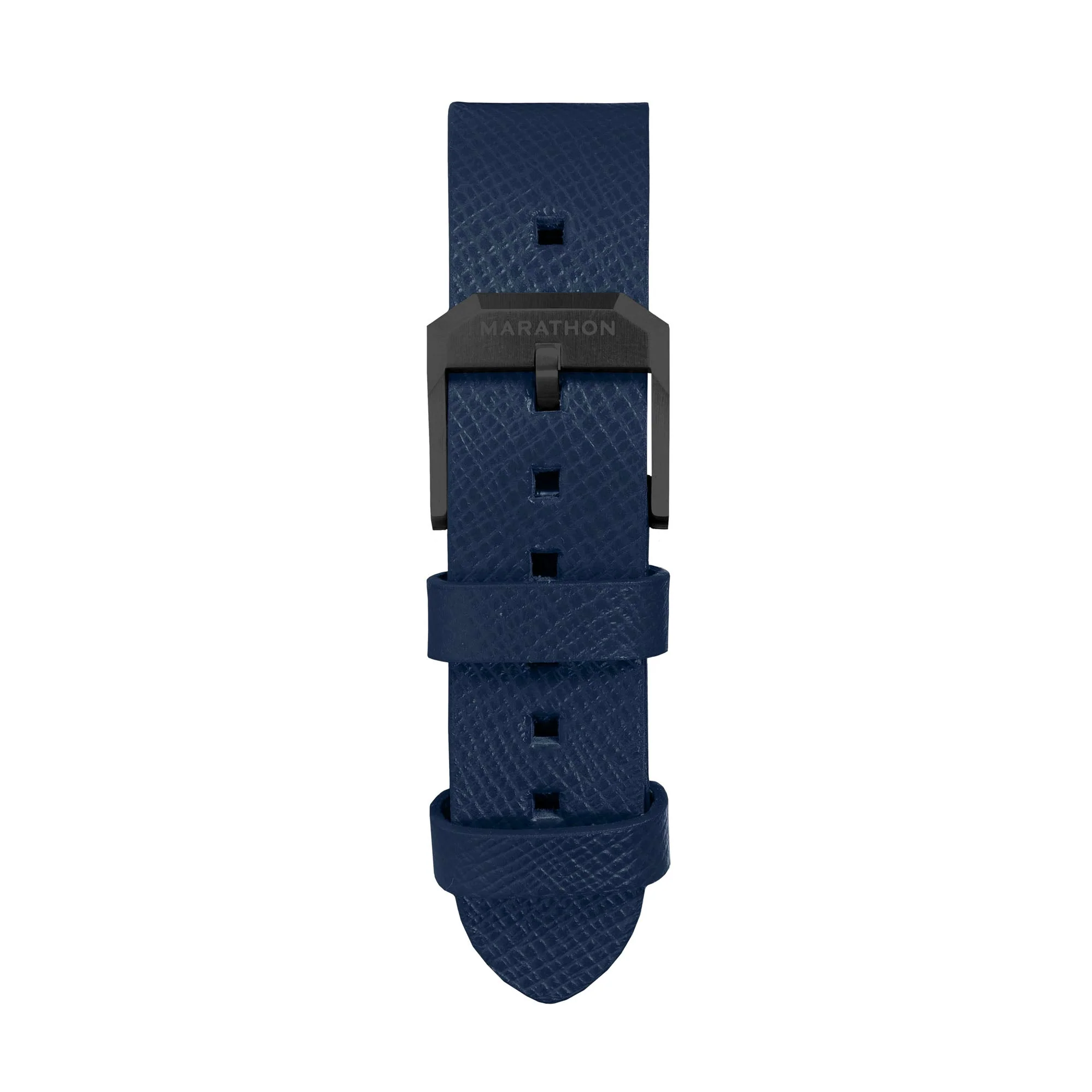 STRAP, 20mm, ITALIAN LEATHER, CROSS HATCH, IP BLACK BUCKLE, ROYAL BLUE, XL ITALIAN LEATHER, CROSS HATCH | Dial - Image 2