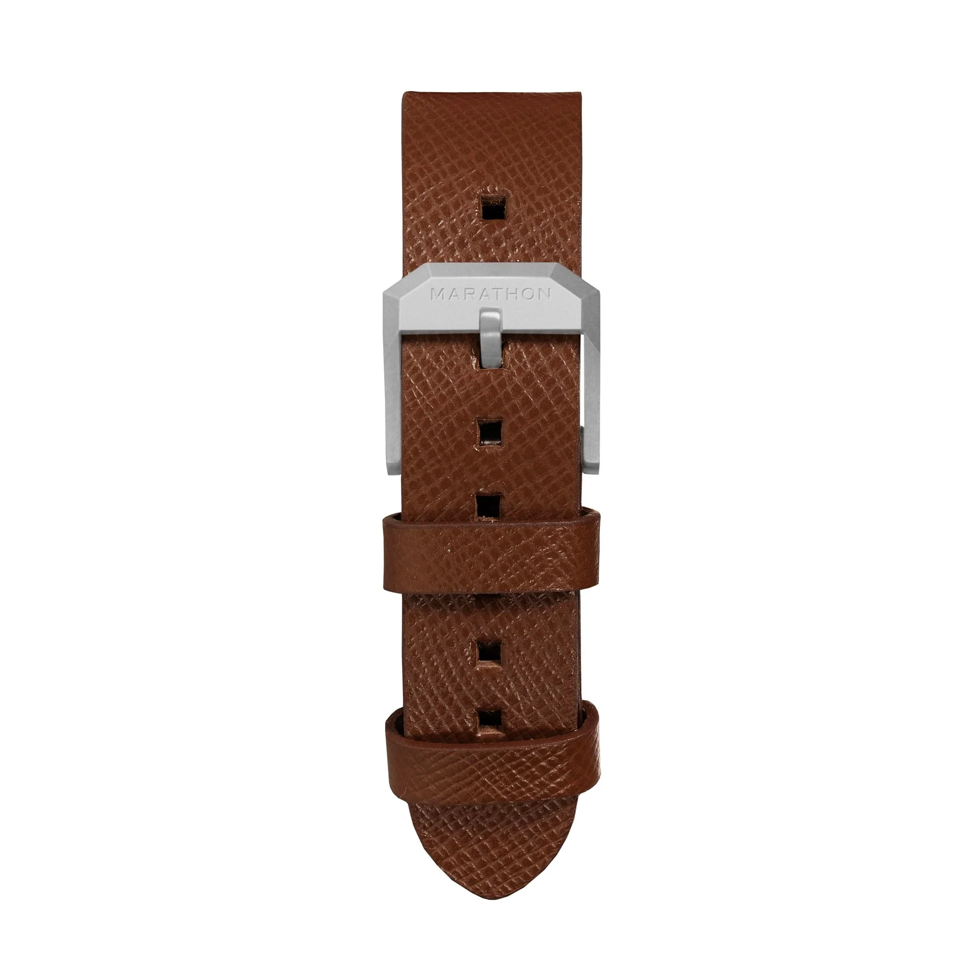 STRAP, 20mm, ITALIAN LEATHER, CROSS HATCH, PARKERIZED BUCKLE, COGNAC, STANDARD ITALIAN LEATHER, CROSS HATCH - Image 3
